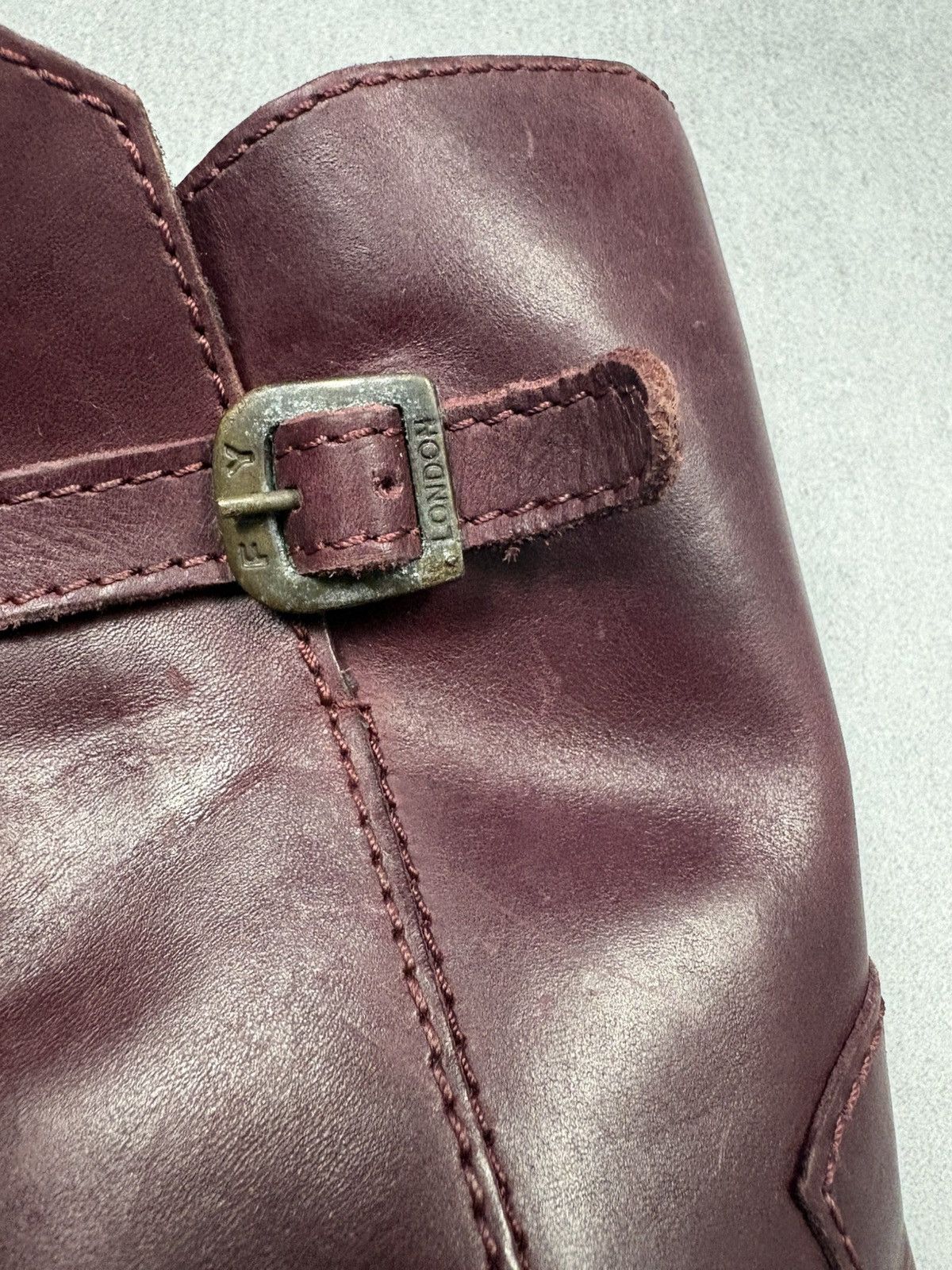 Fly London Fly London Mes II Leather Buckle Boots Burgundy Mid Calf 37 Size US 7 / IT 37 - 18 Thumbnail