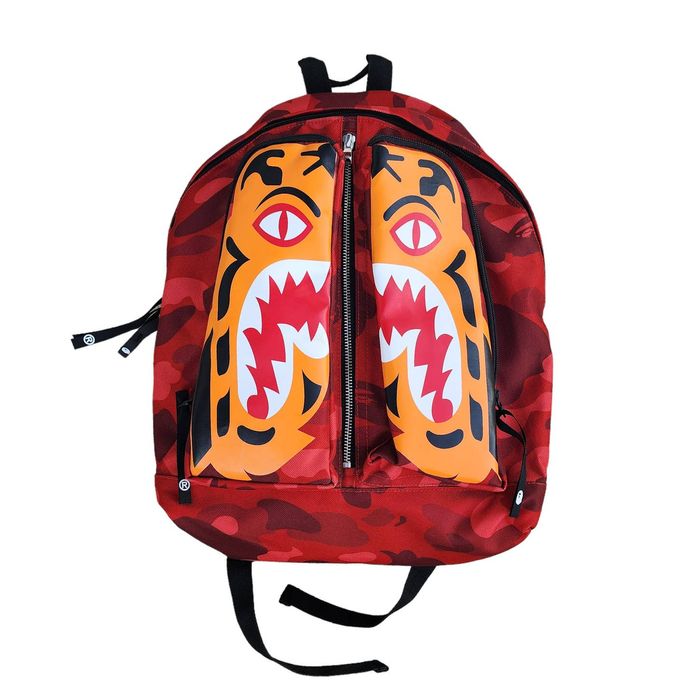 Bape Bape Backpack ABC Red Camo Tiger Face Brand New Grailed