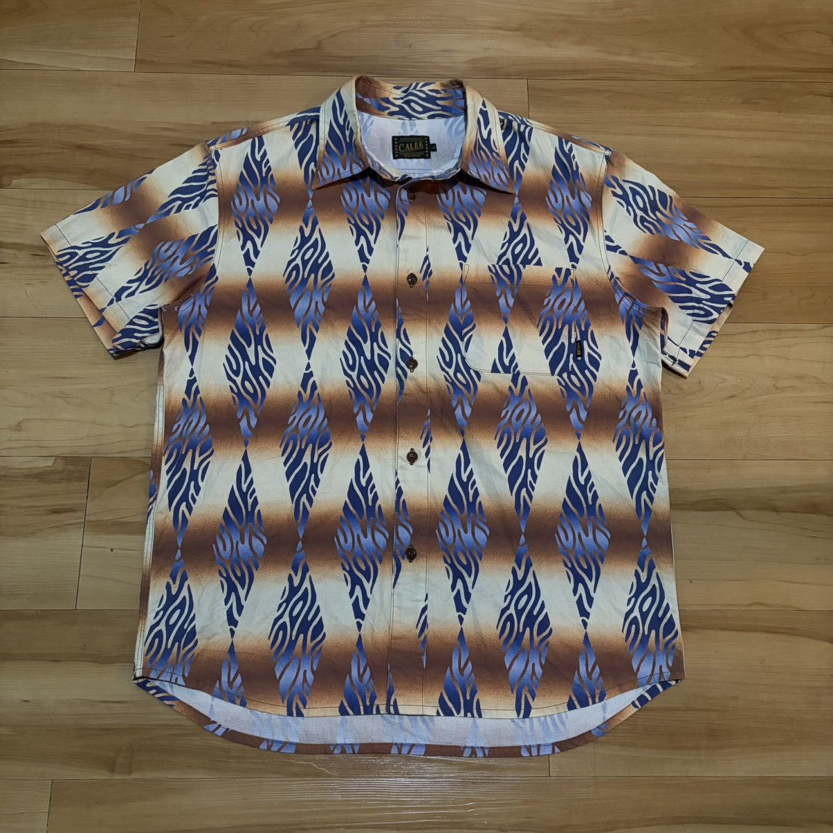 Japanese Brand CALEE Native Blanket Stripe All-Over Print Shirt Size US L / EU 52-54 / 3 - 1 Thumbnail