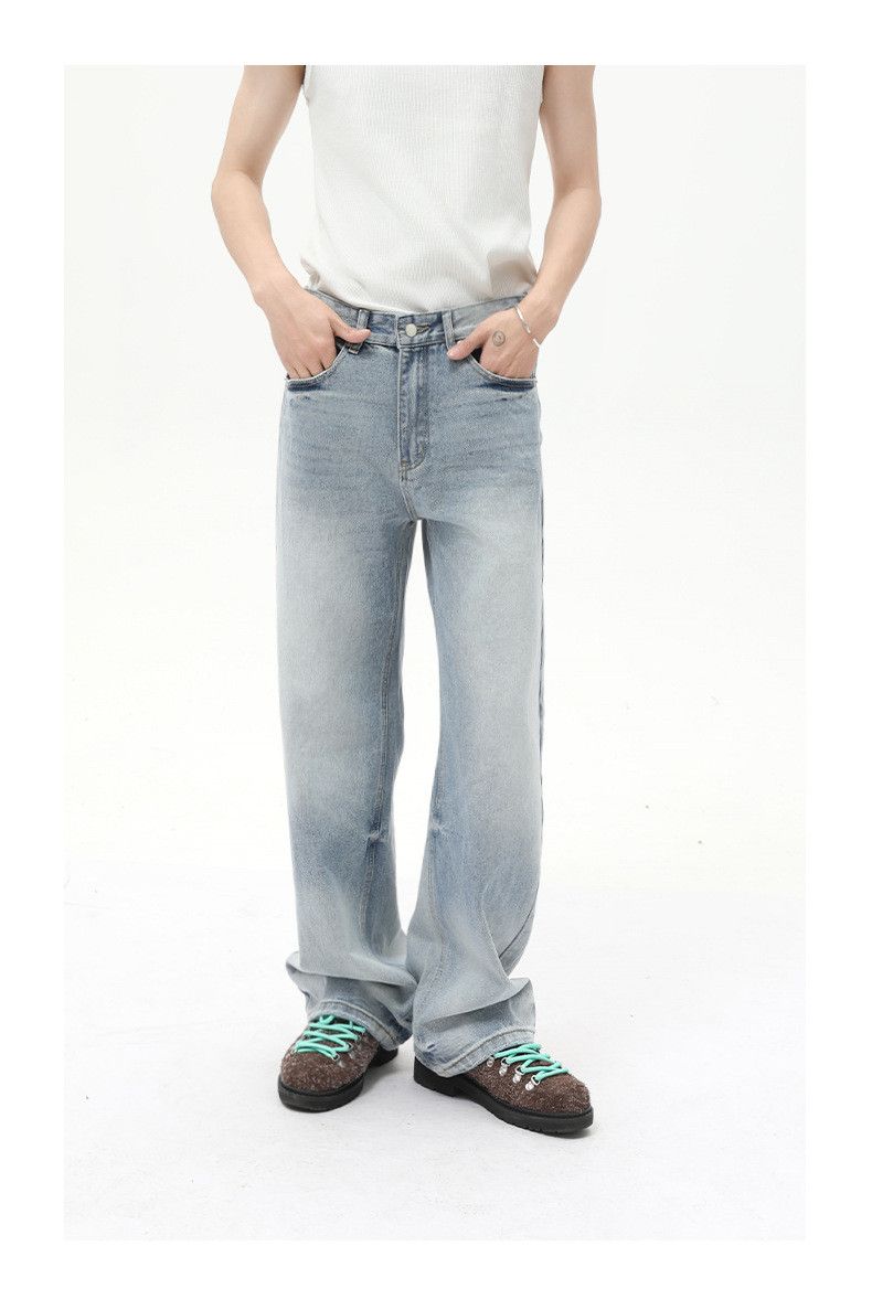 Japanese Brand × Jean Japanese retro distressed straight loose washed jeans Size US 32 / EU 48 - 2 Thumbnail