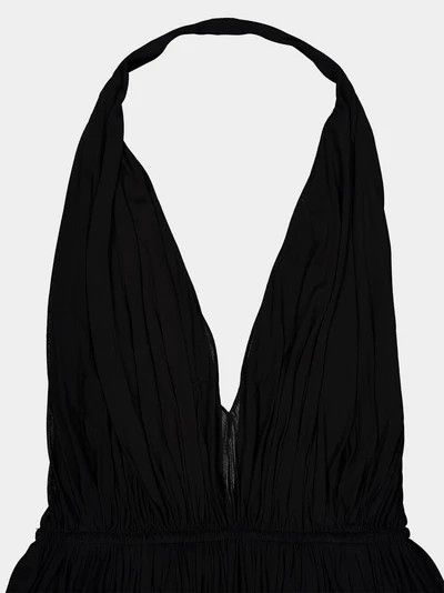 Saint Laurent Paris o1s1wg110924 Backless Dress in Crepe Jersey in Black Size XL / US 12-14 / IT 48-50 - 3 Thumbnail