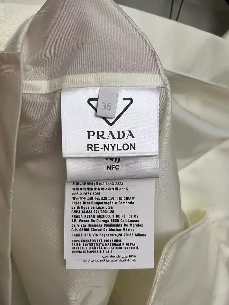 Prada Prada White Nylon Short Sleeve Shirt -2505 Size US S / EU 44-46 / 1 - 4 Thumbnail