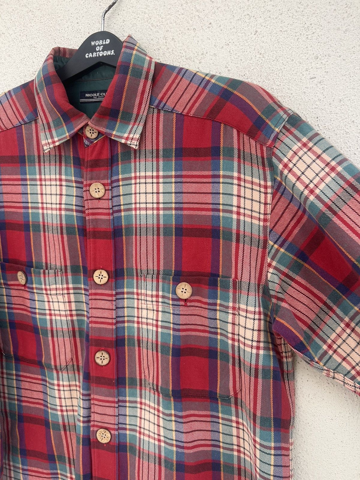 Nicole Club Vintage 90s Nicole Club For Men Plaid Tartan Flannel Shirt Size US L / EU 52-54 / 3 - 7 Thumbnail