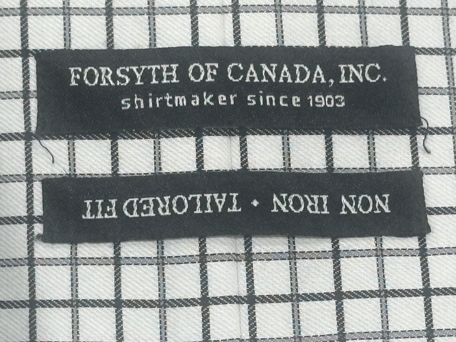 Other Forsyth of Canada 2-Ply Cotton Check Button Up Black Men XL Size US XL / EU 56 / 4 - 7 Thumbnail