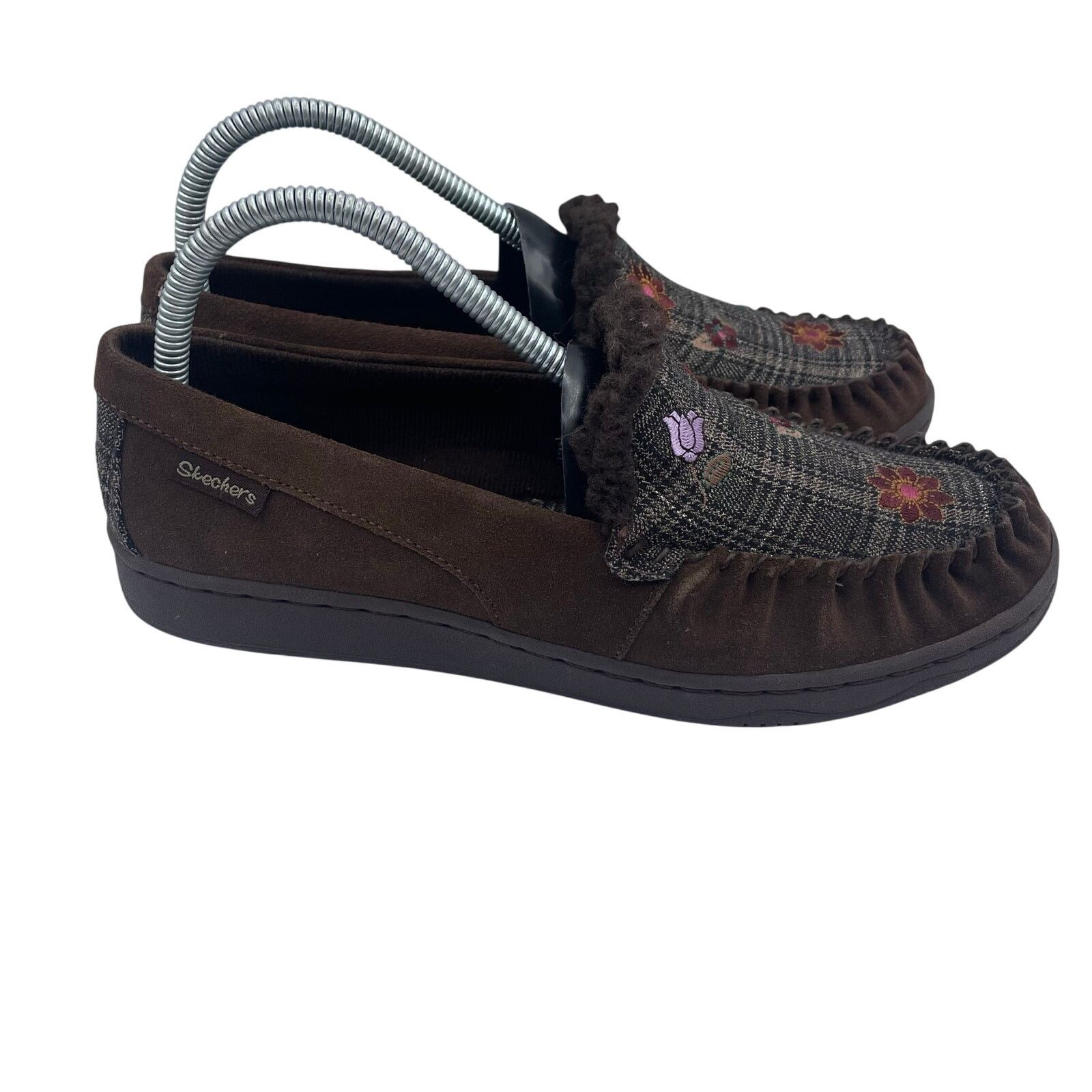SKECHERS Skechers Leather Faux Fur Lined Chocolate Slippers Women 8.5 Size US 8.5 / IT 38.5 - 2 Thumbnail