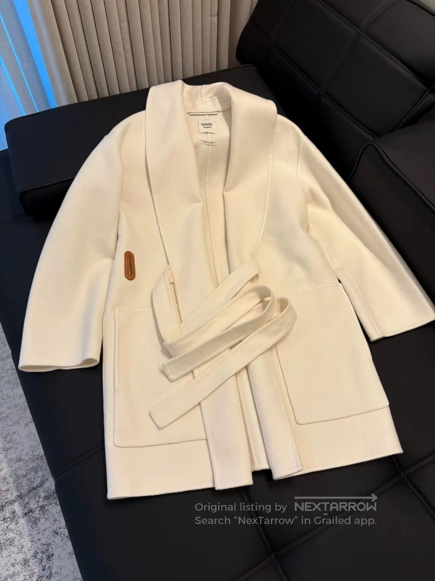 Hermes Hermes Cream Belted Coat Size 34. Size US XXS / EU 40 - 1 Thumbnail