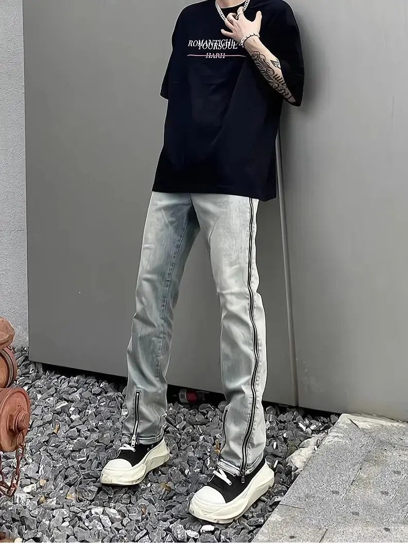 Japanese Brand Hip Hop Straight Zipper Jeans Size US 32 / EU 48 - 6 Thumbnail