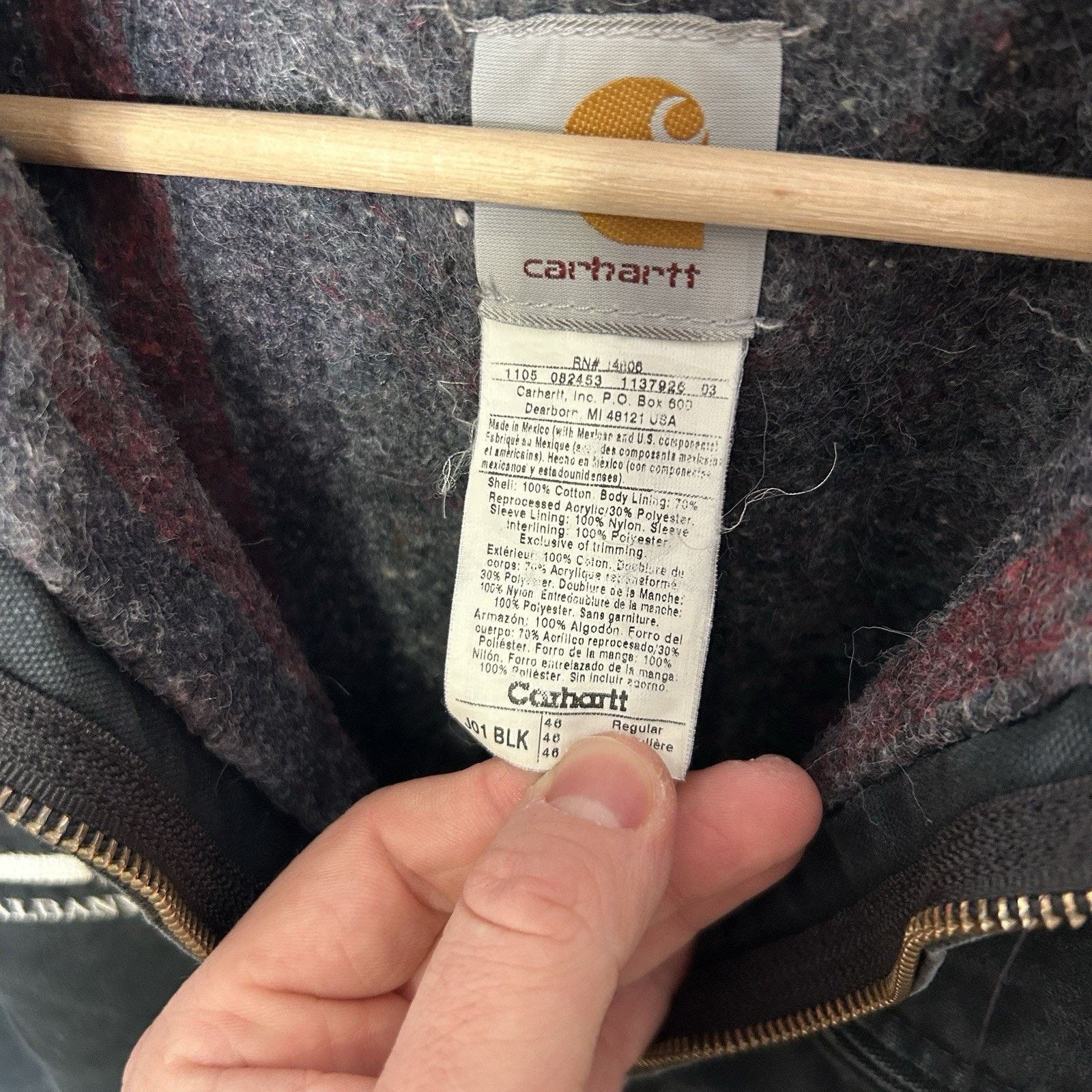 Carhartt Vintage Carhartt Blanket-Lined Detroit Jacket “Black” J01 Size US XL / EU 56 / 4 - 11 Thumbnail