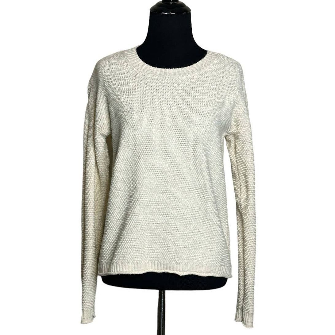 Madewell Madewell ivory crew neck honeycomb knit sweater size XS Size XS / US 0-2 / IT 36-38 - 8 Thumbnail