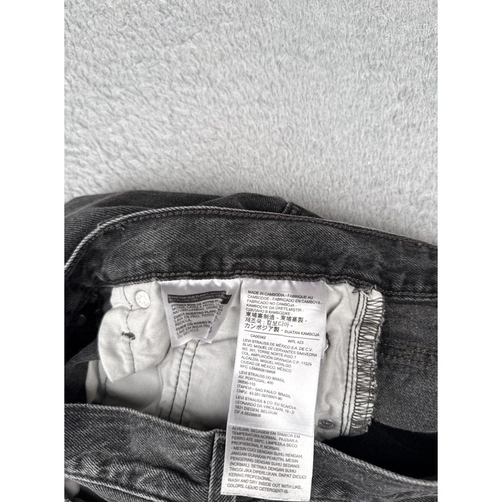 Levi's Levis Premium Jeans Womens 27x28 Black 501 Skinny Button Fly Distressed Cotton Size 27" / US 4 / IT 40 - 7 Thumbnail