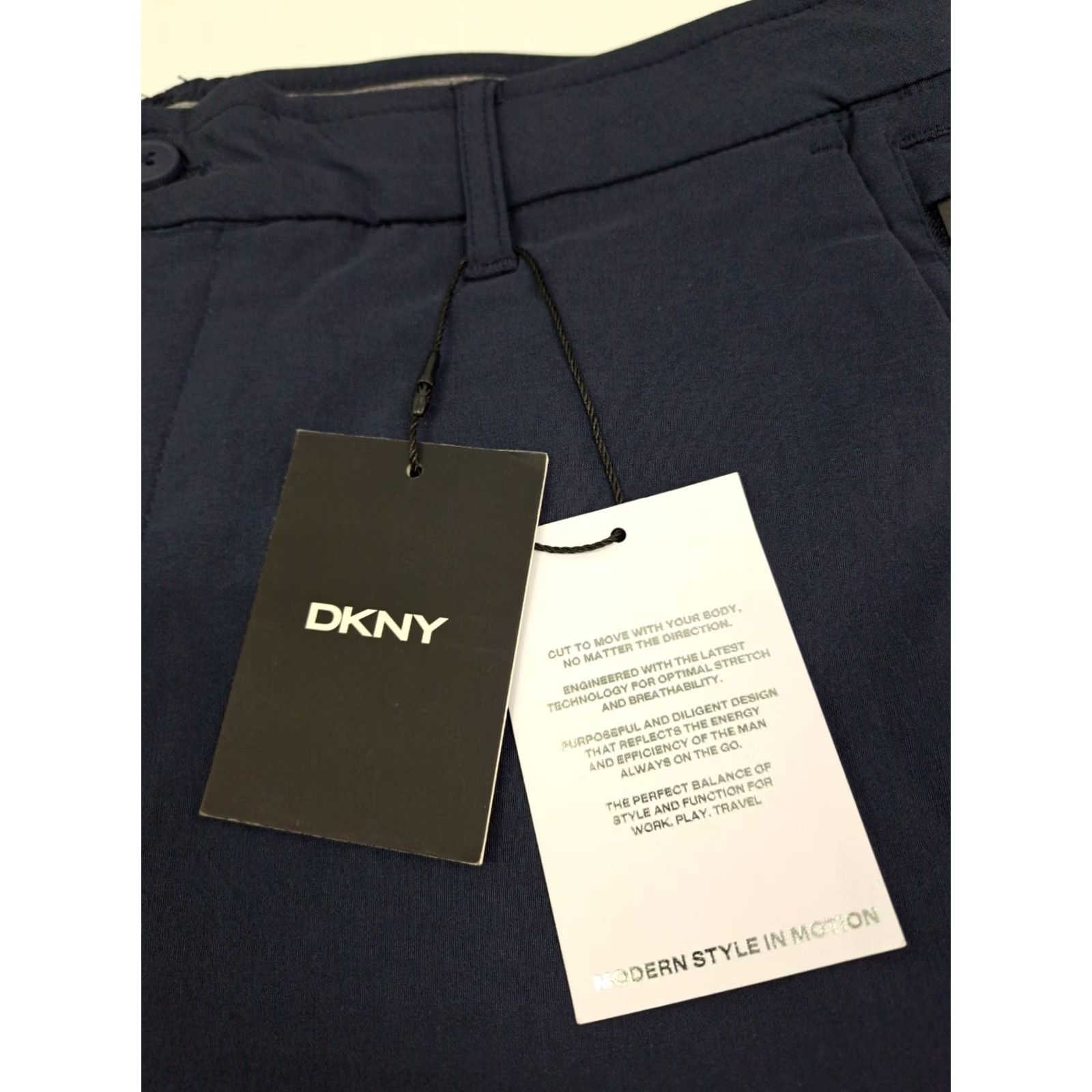 DKNY DKNY Men’s Essential Tech Shorts Navy Blue Size 31 Chino Regular Pockets Stretch KnIT 90s NWT Mens Size US 31 - 4 Thumbnail
