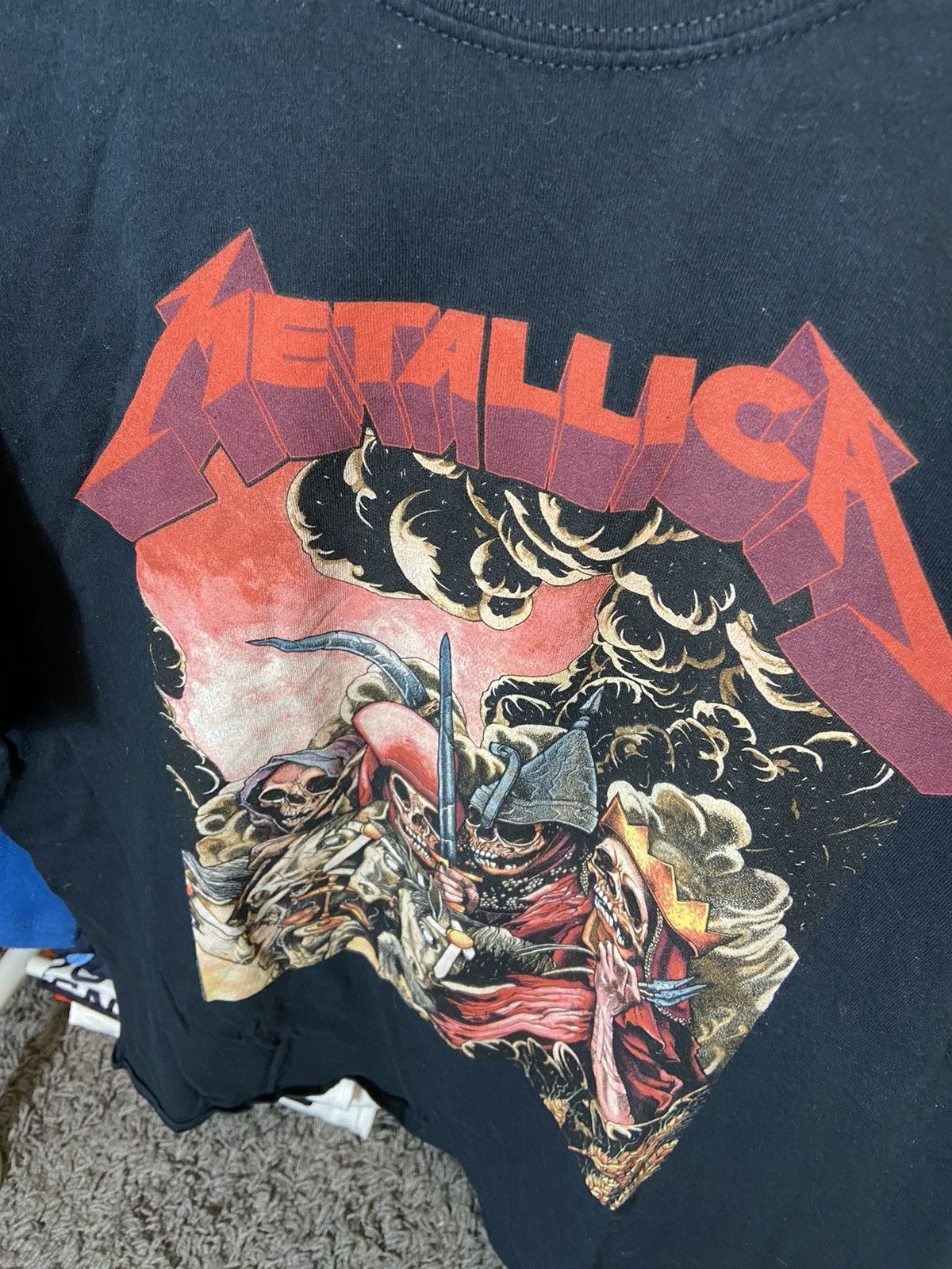 Band Tees × Metallica × Vintage METALLICA DEATH ARMY EUROPE TOUR 2014 ADULT T-SHIRT Size US XL / EU 56 / 4 - 3 Thumbnail