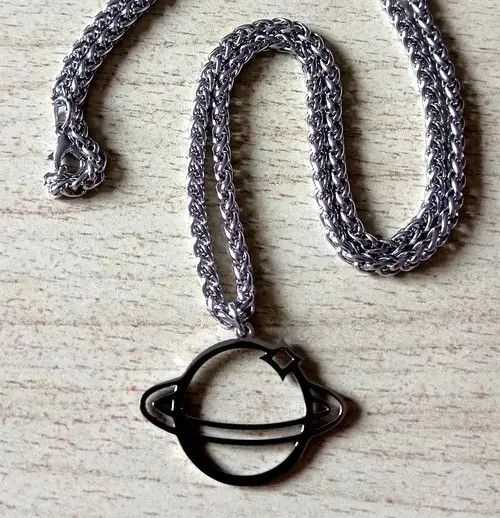 Designer × Japanese Brand Punk Shine Star Planet Stainless Steel Silver Necklace Size ONE SIZE - 4 Thumbnail