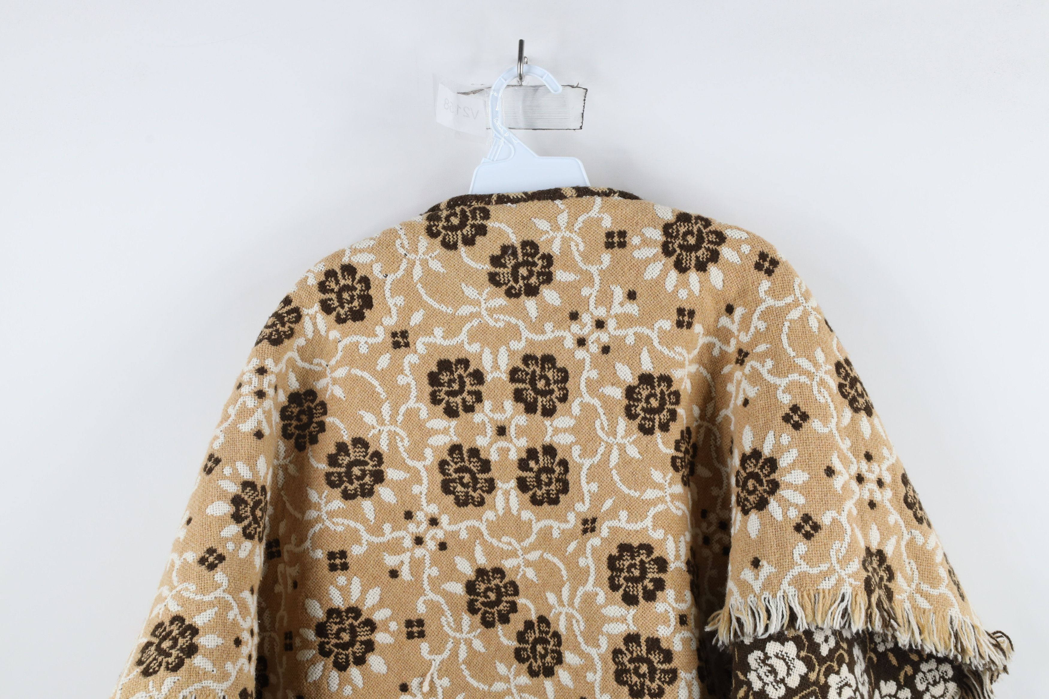Vintage Vintage 60s 70s Mid Century Modern Blanket Poncho Sweater Size ONE SIZE - 14 Thumbnail