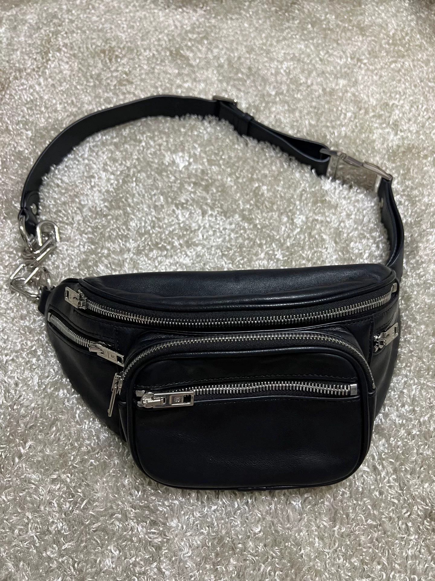 Alexander Wang Alexander Wang Black Leather Fanny Pack Size ONE SIZE - 1 Thumbnail