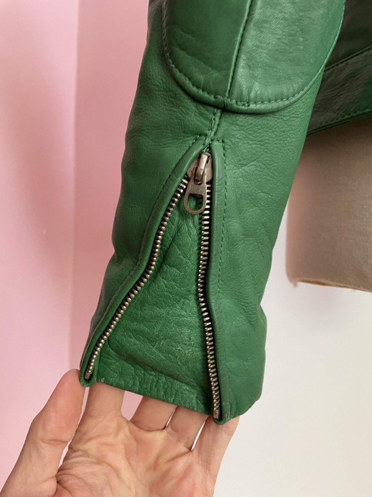 Other Vintage 1991 “Frogman” German POLIZEI Green Leather Uniform Size US L / EU 52-54 / 3 - 8 Thumbnail