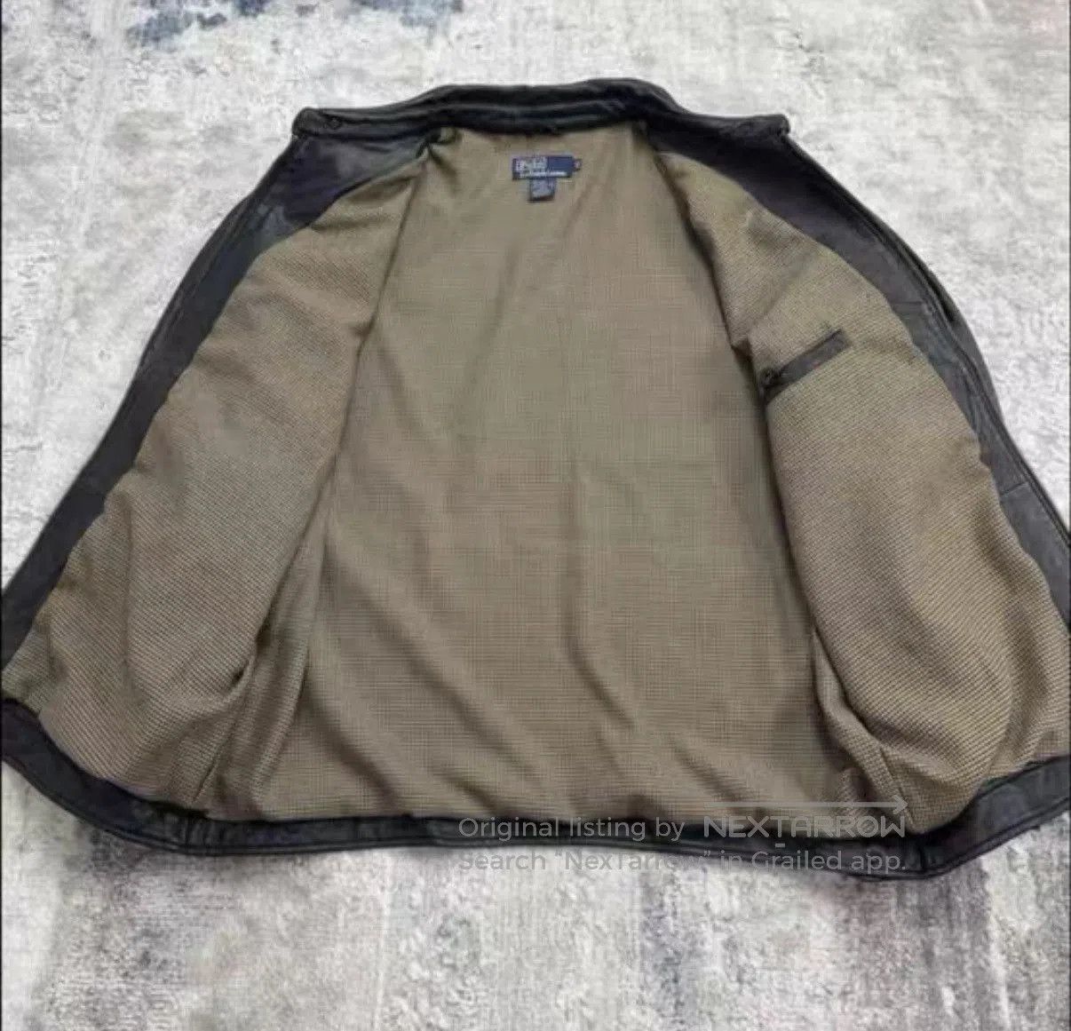 Polo Ralph Lauren Black Leather Jacket with Collar and Zip Closure. Size US XXL / EU 58 / 5 - 4 Thumbnail