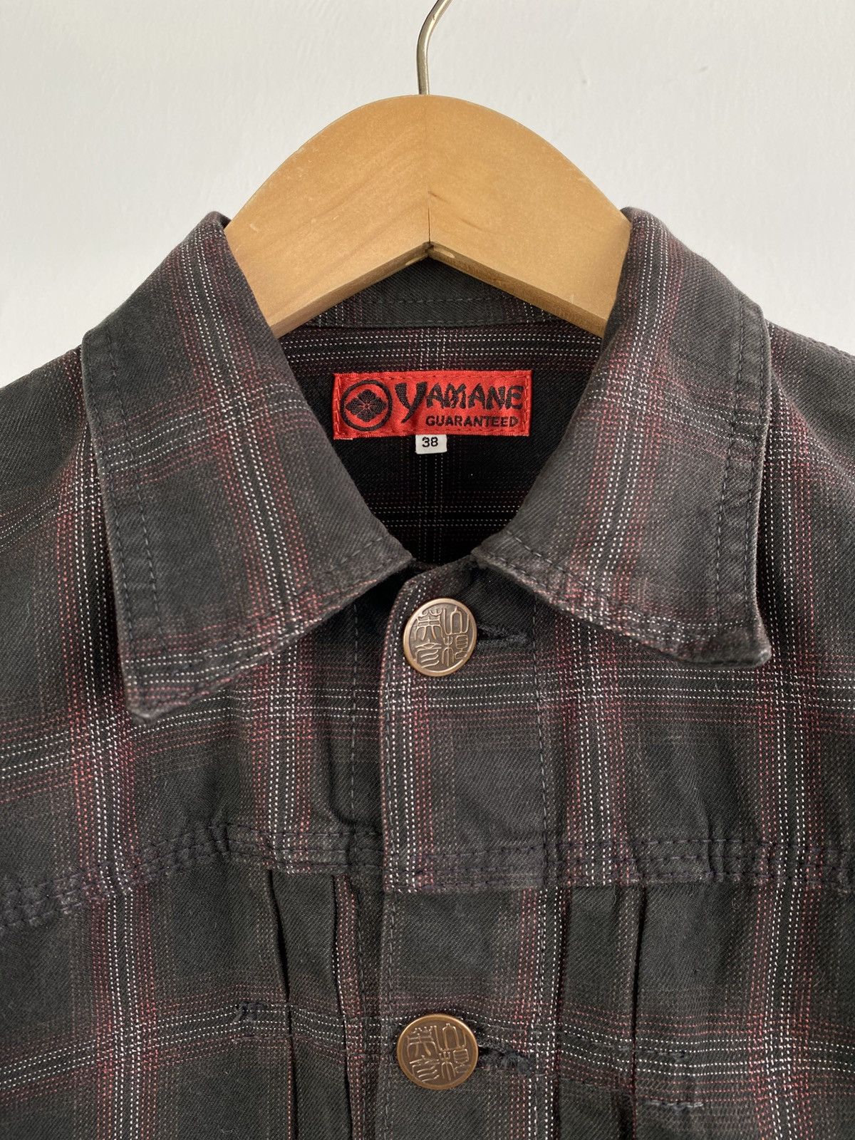 Evisu Yamane by Evisu Exclusive Type 1 Tartan Pattern Denim Jacket Size US XXS / EU 40 - 4 Thumbnail