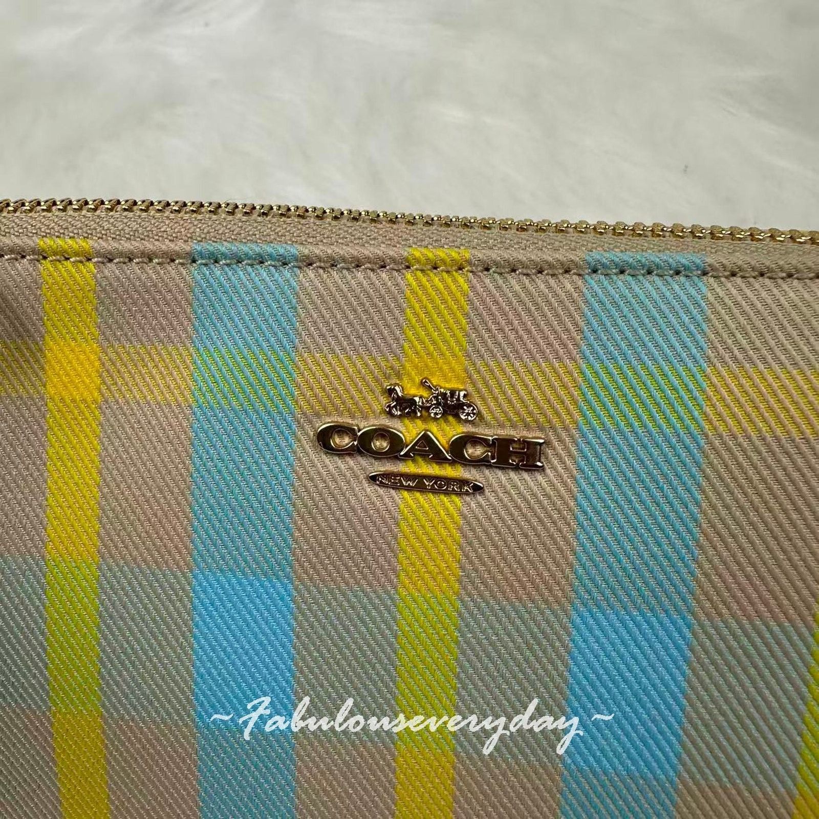Coach Coach Nolita 19 Plaid Print Shoulder Wristlet Bright Maize Size ONE SIZE - 7 Thumbnail