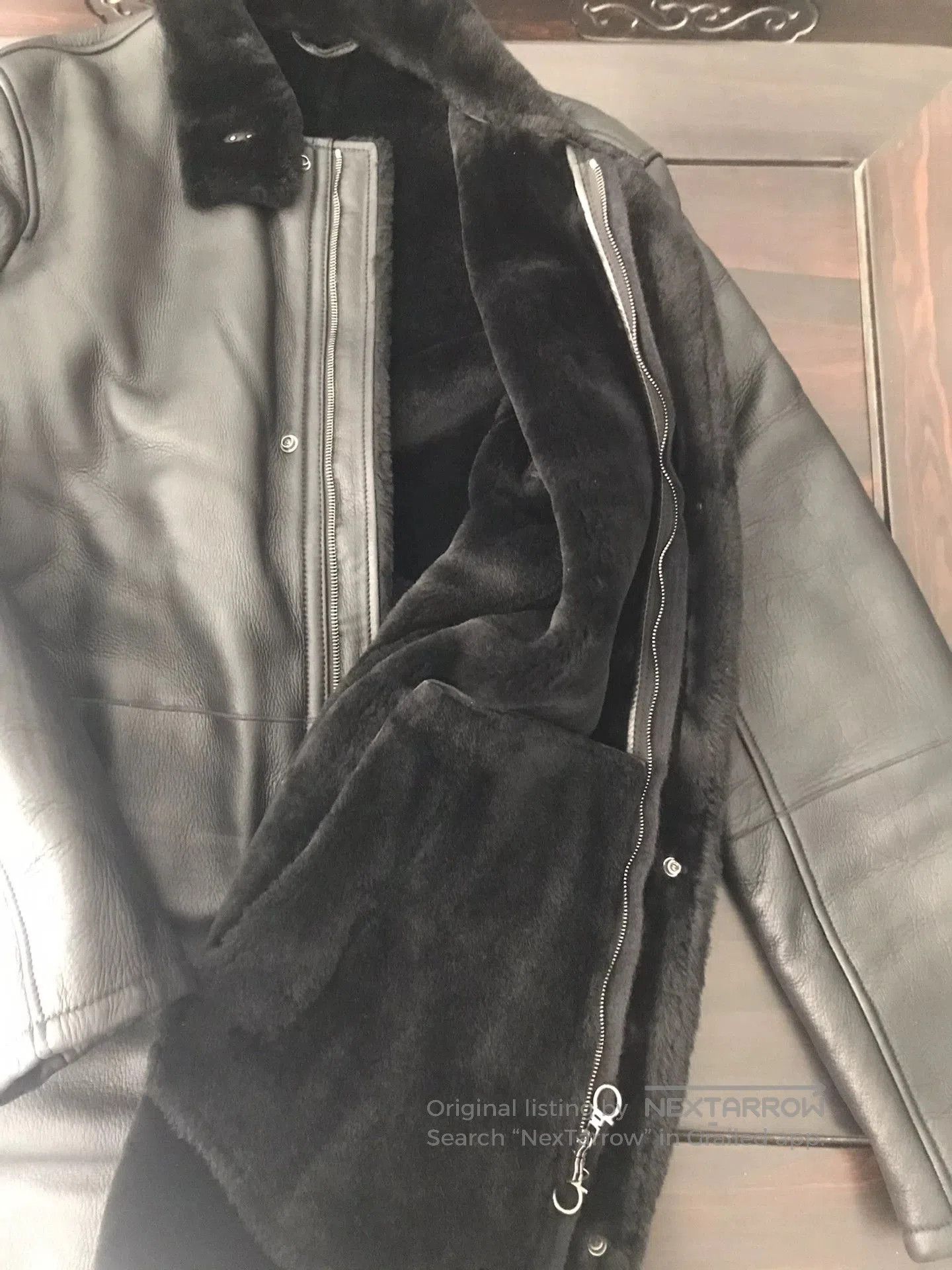 Salvatore Ferragamo black shearling coat by salvatore ferragamo. Size L / US 10 / IT 46 - 8 Thumbnail