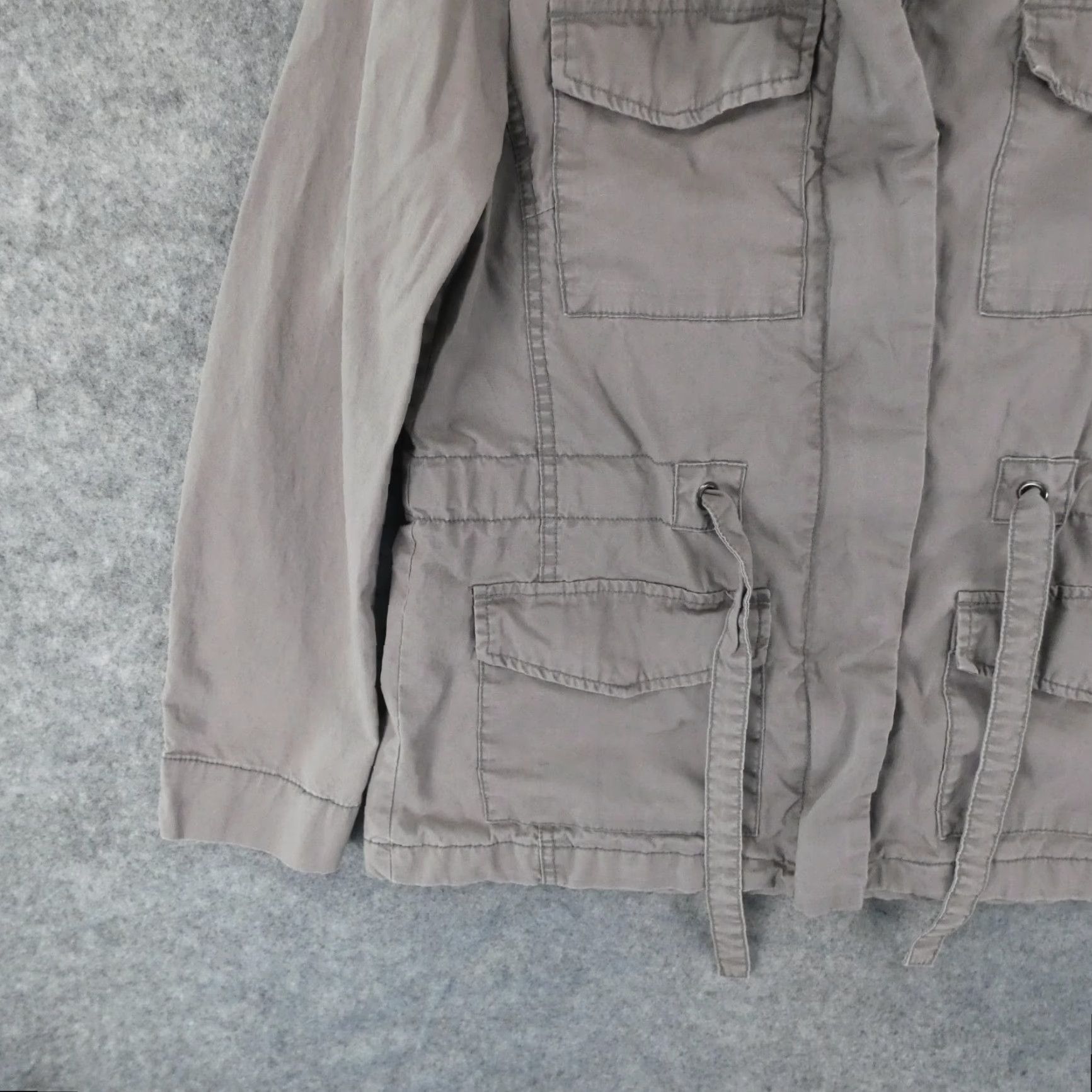 Gap Gap Jacket Womens Medium Gray Jersey Lined Barn Coat Full Zip Drawstring Size M / US 6-8 / IT 42-44 - 4 Thumbnail
