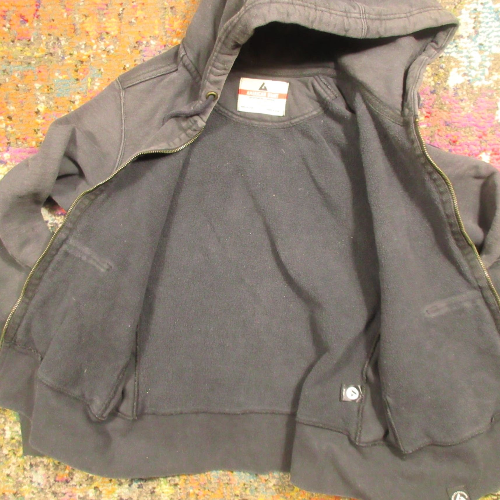 Vintage American Giant Hoodie Womens M Black heavy Cotton Fleece Full Zip USA Faded Size M / US 6-8 / IT 42-44 - 5 Thumbnail