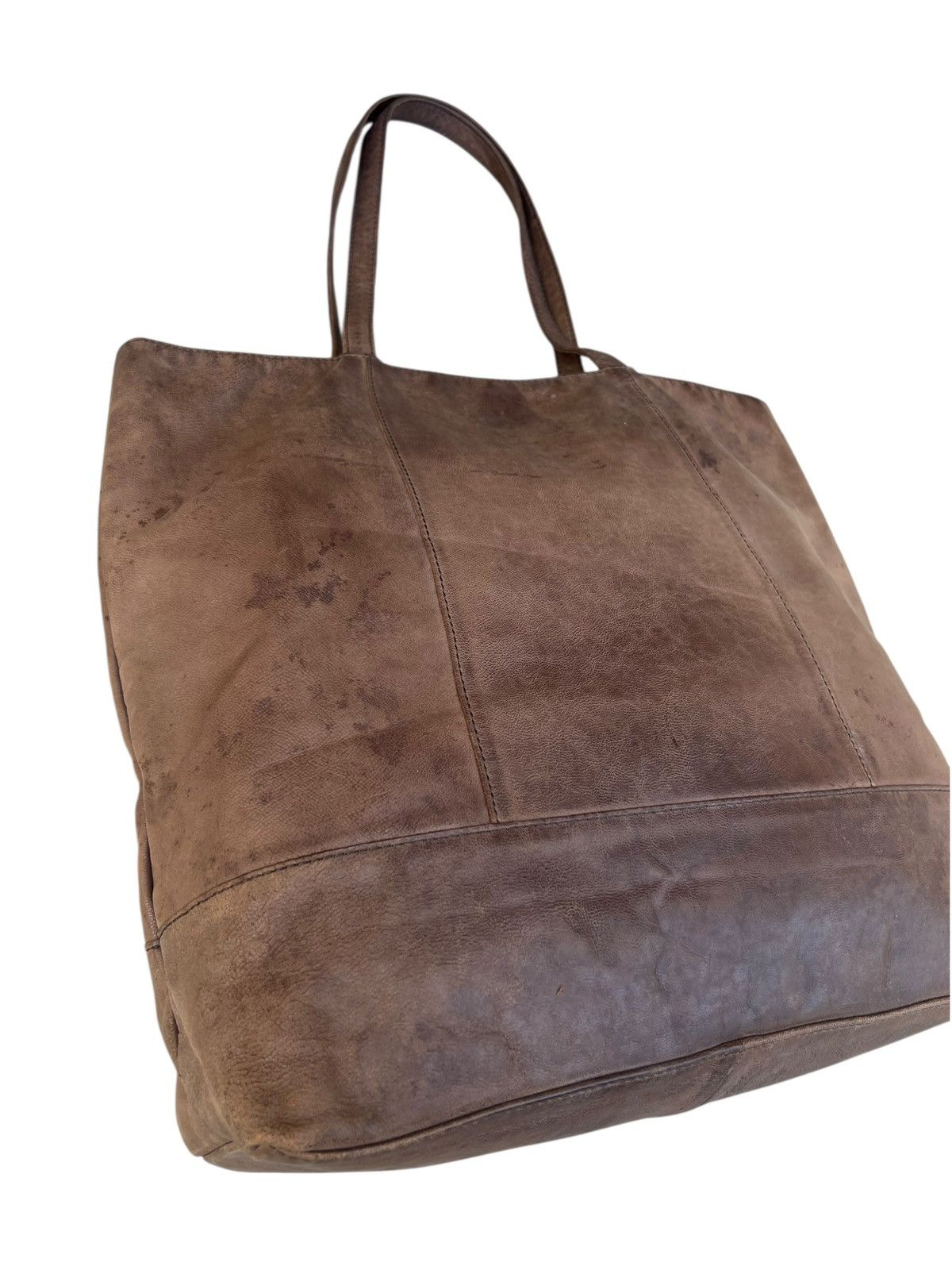 Leather Kissora Japan Faded Patina Leather Tote Bag Size ONE SIZE - 6 Thumbnail