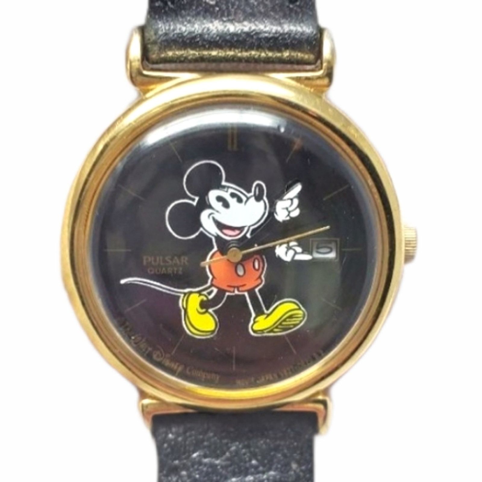 Disney Disneyland 35 Years Celebration Gold Quartz Watch Red 