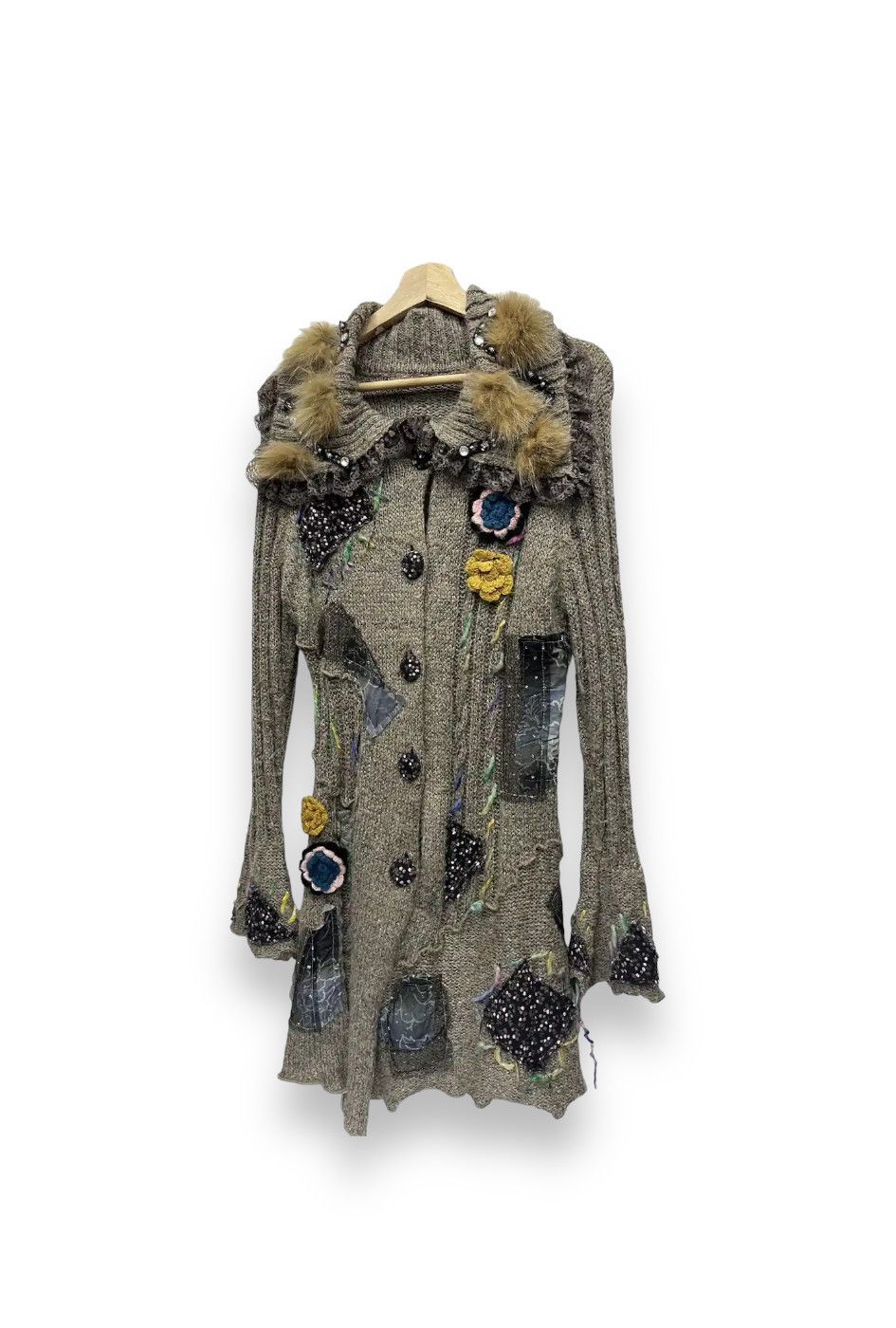 Aran Isles Knitwear Japanese Brand Acrylic Wool Art Patchwork LGB Style Knitwear Size S / US 4 / IT 40 - 5 Thumbnail