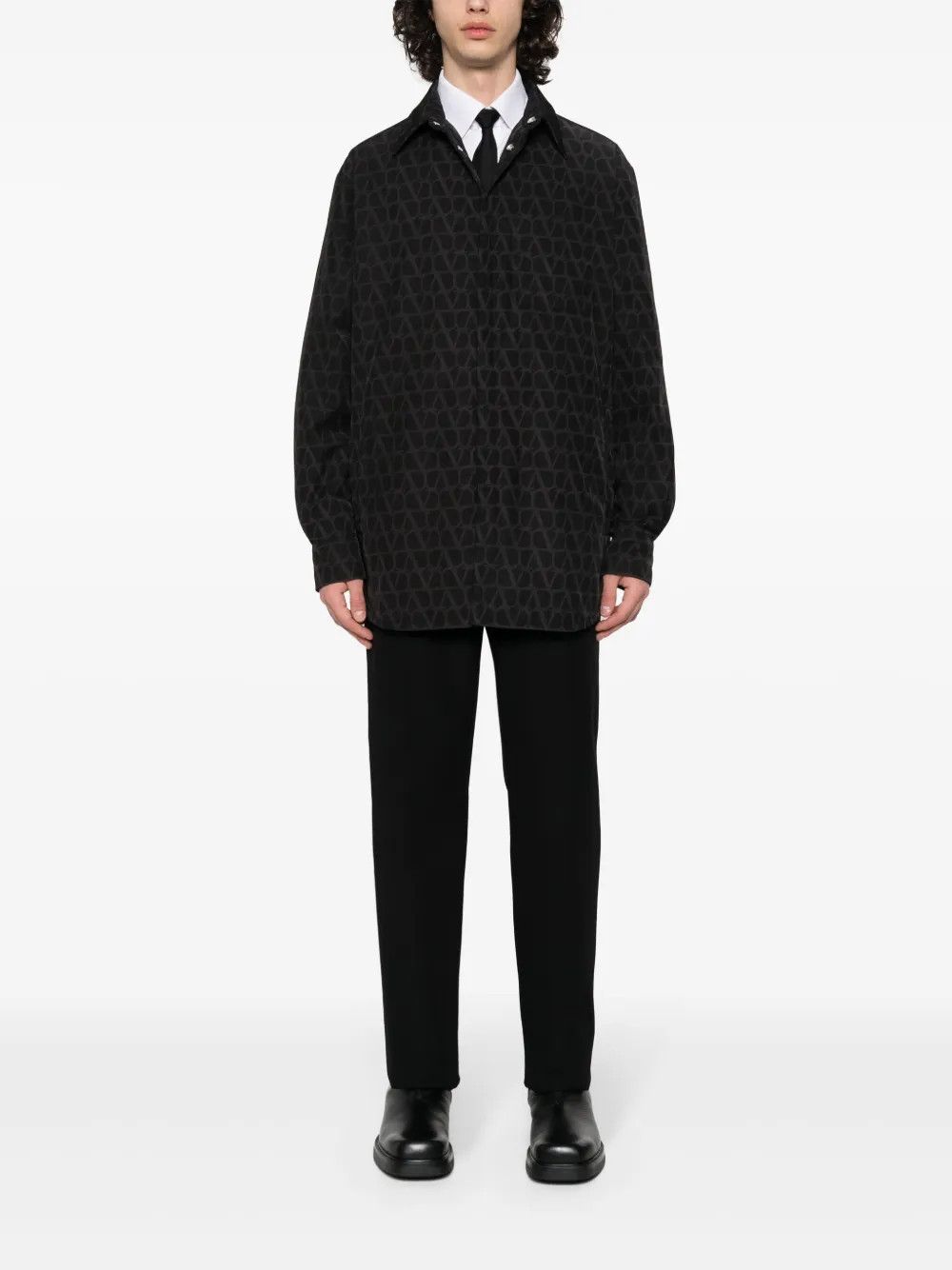 Valentino o1y0525 Patterned Overshirt in Black Size US M / EU 48-50 / 2 - 5 Thumbnail