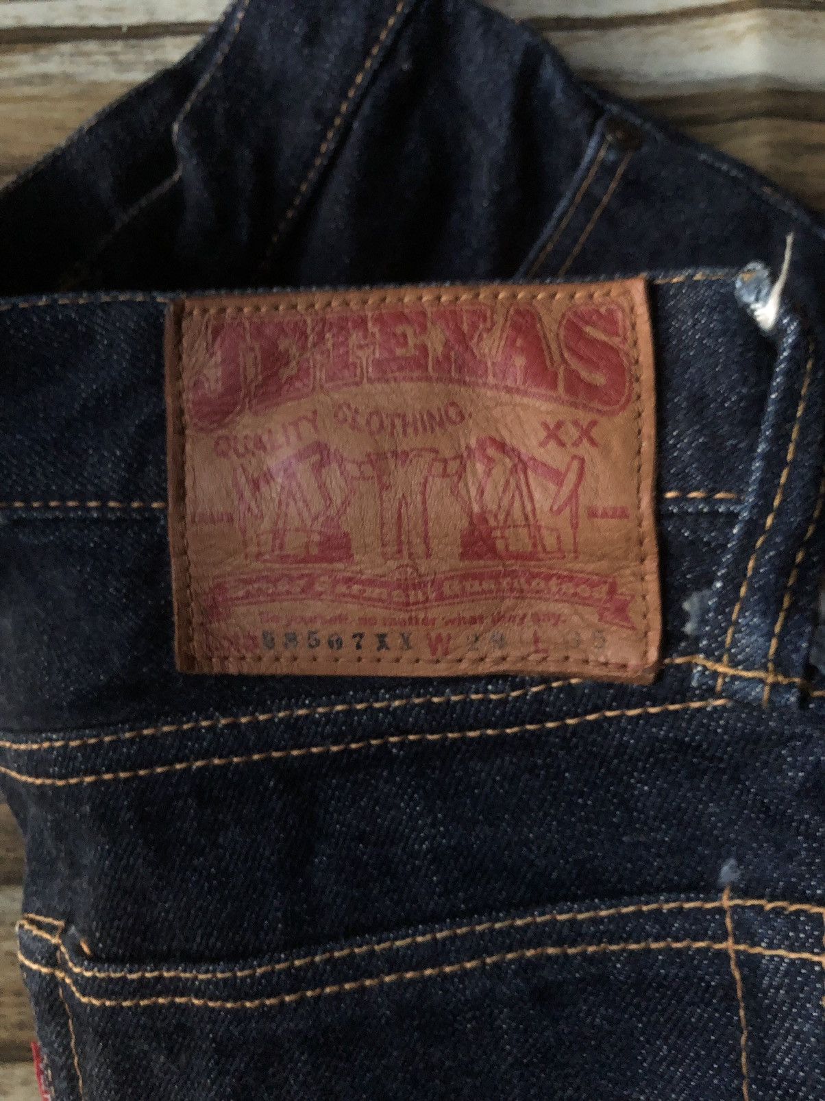 Samurai Jeans NOS Lot RB587XX JeTexas Indigo Denim Samurai Flare Baggy Size US 29 - 13 Thumbnail
