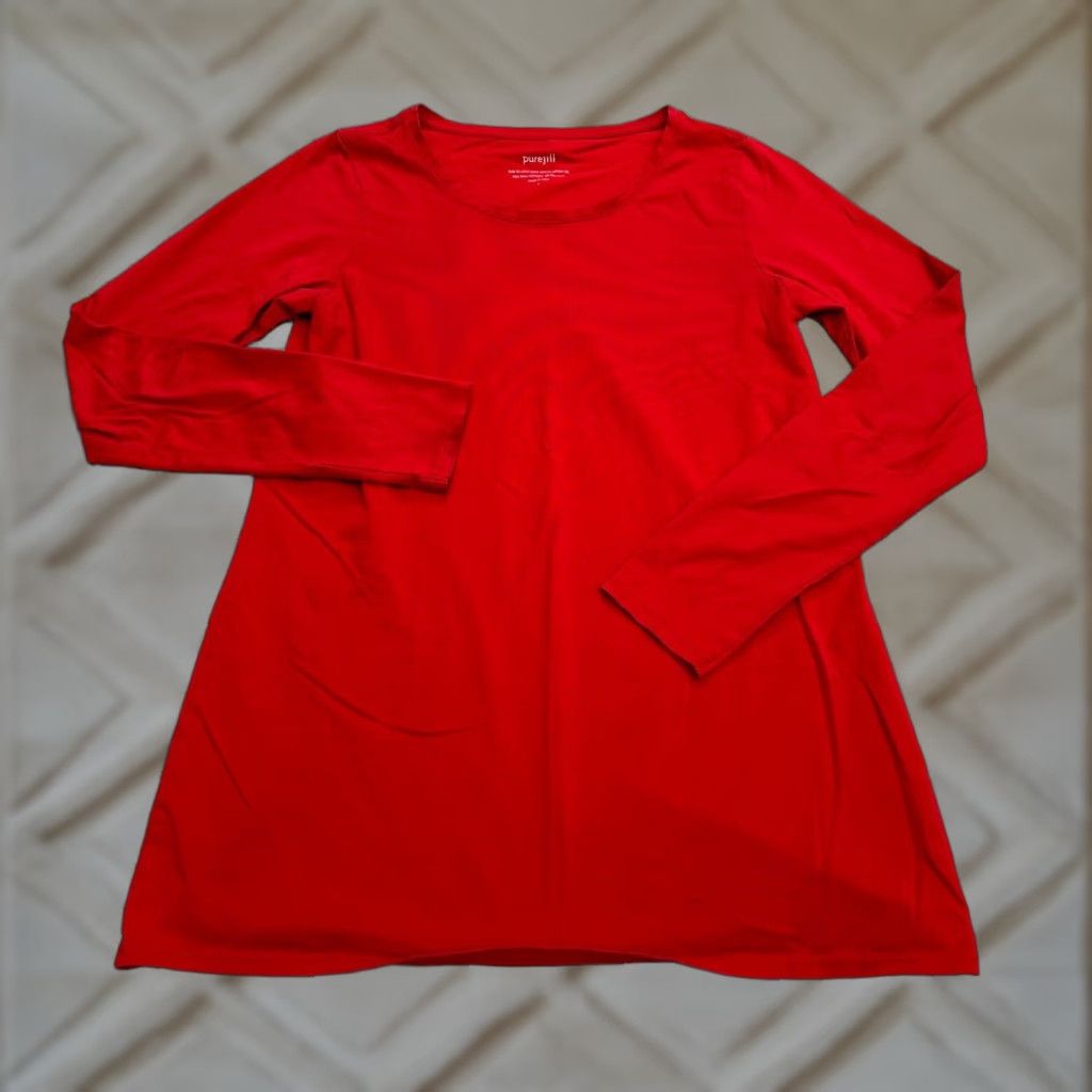 Vintage Pure Jill Cotton Stretch Long Sleeve T-Shirt Womens Small Red Crew Neck Casual Outdoor Size S / US 4 / IT 40 - 1 Thumbnail