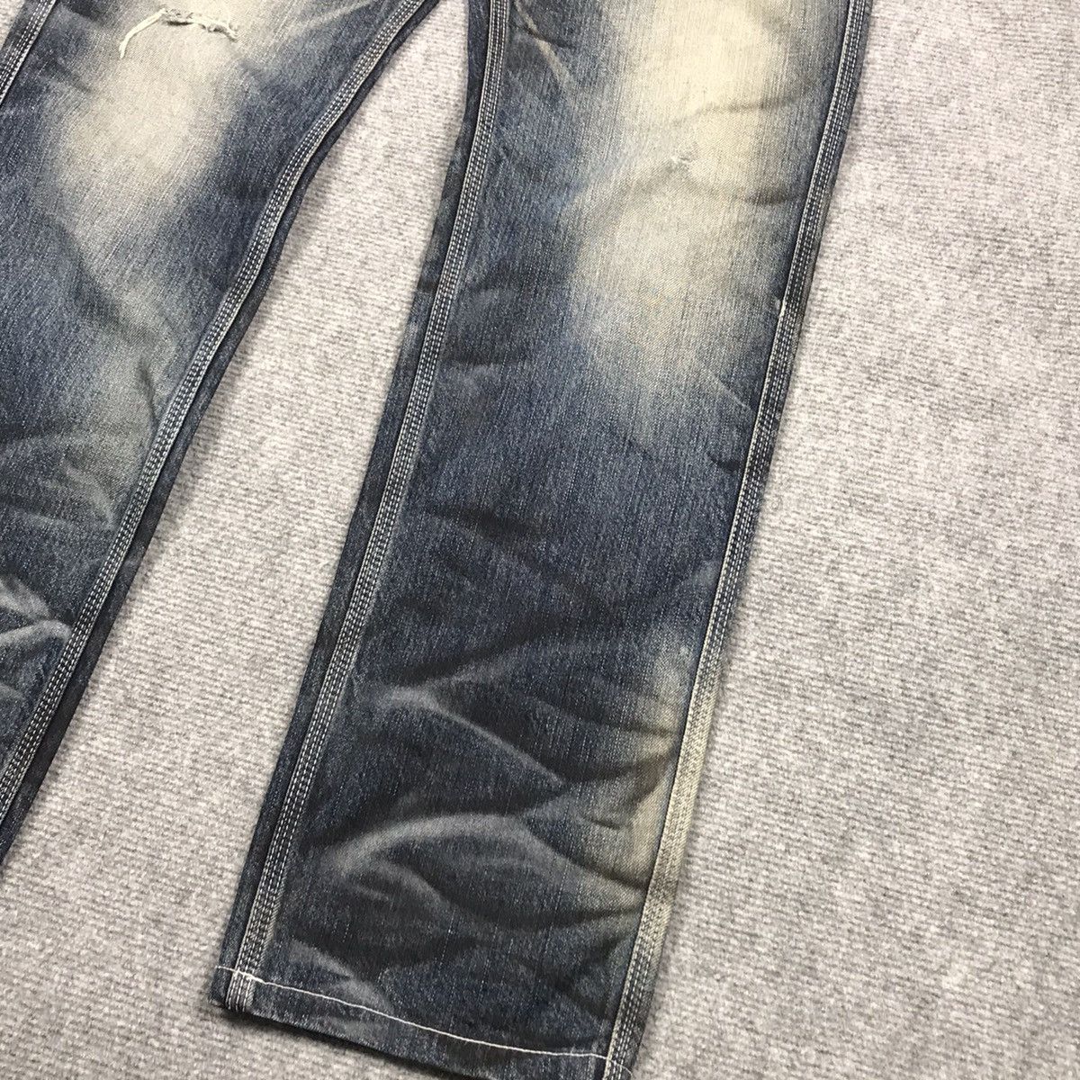 Japanese Brand × Le Grande Bleu (L.G.B.) BLUE WAY DRAK DENIM DISTRESSED DENIM PANTS Size US 32 / EU 48 - 5 Thumbnail