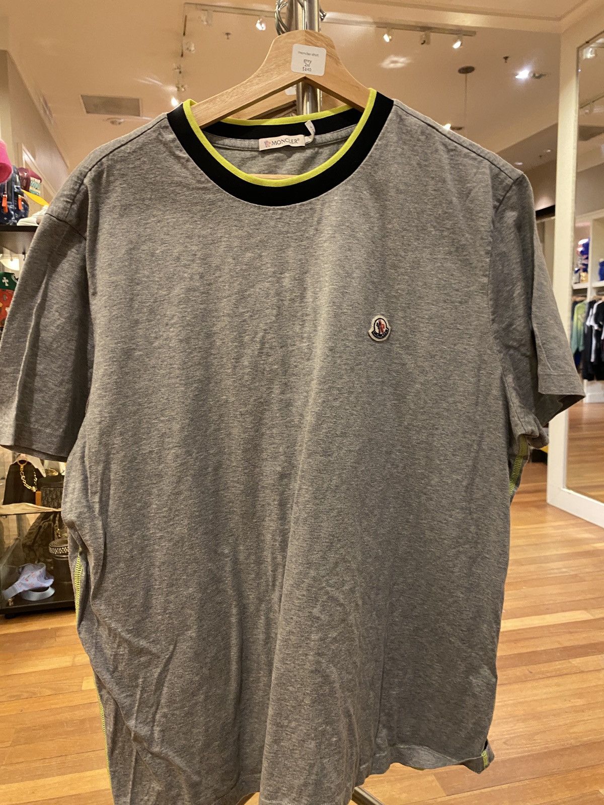 image of Moncler Logo Tee in Grey, Men's (Size 2XL)