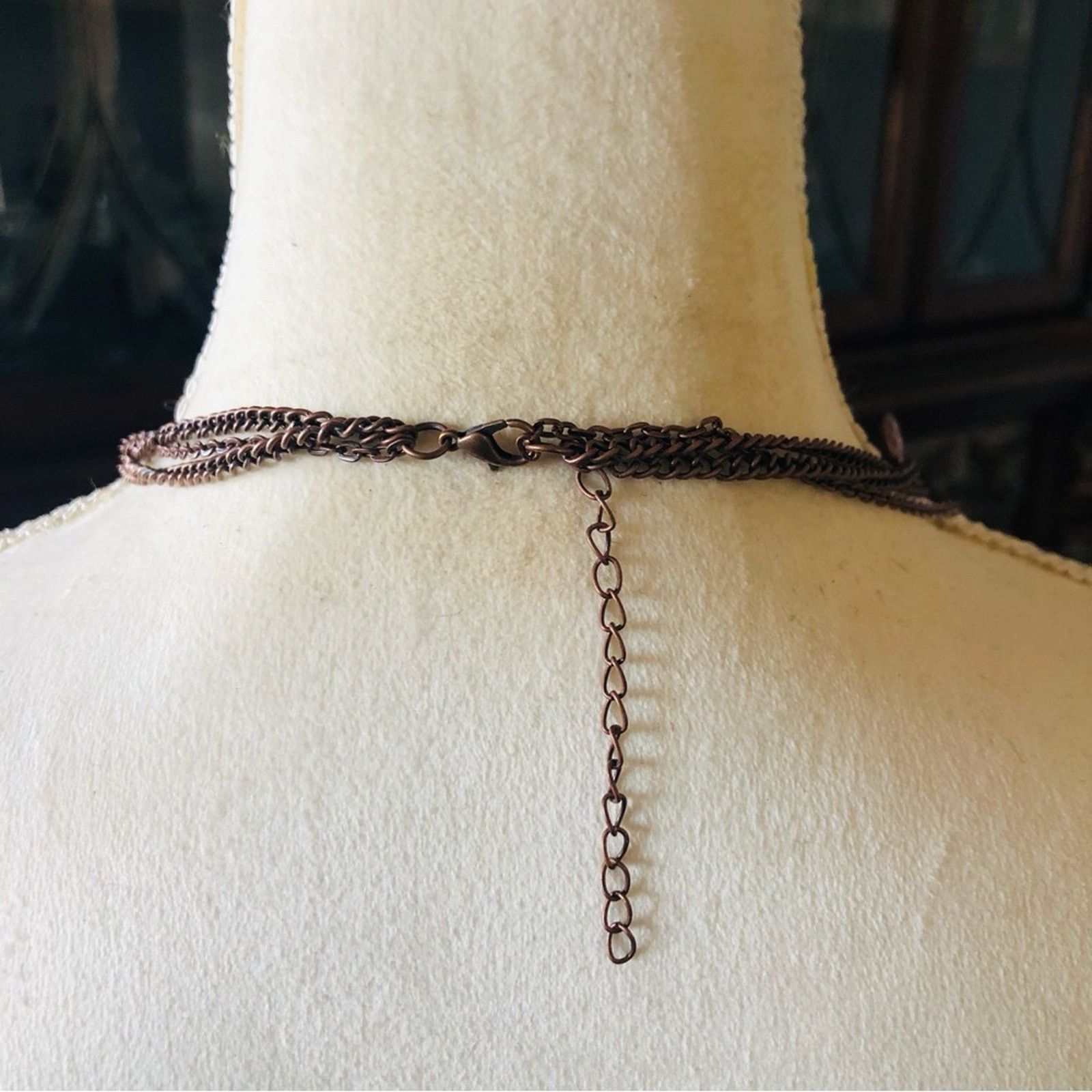 Jewelry Layered triple strand copper plated necklace and earring set Size ONE SIZE - 5 Thumbnail