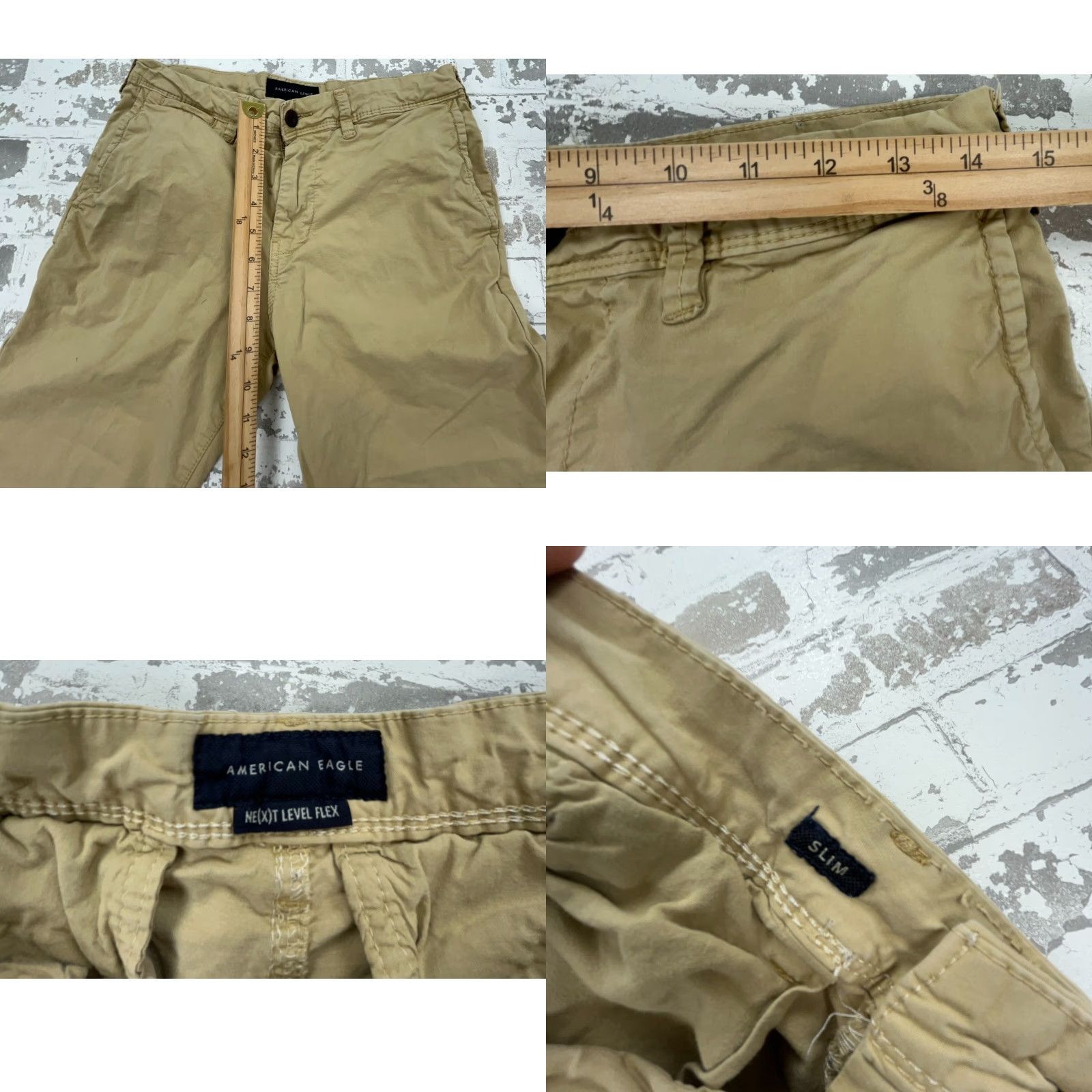 American Eagle Outfitters American Eagle Pants Men Slim Fit Chino 5-Pocket Beige Cotton Casual 28x30 Slant Logo Vintage? No. Size US 28 / EU 44 - 8 Thumbnail