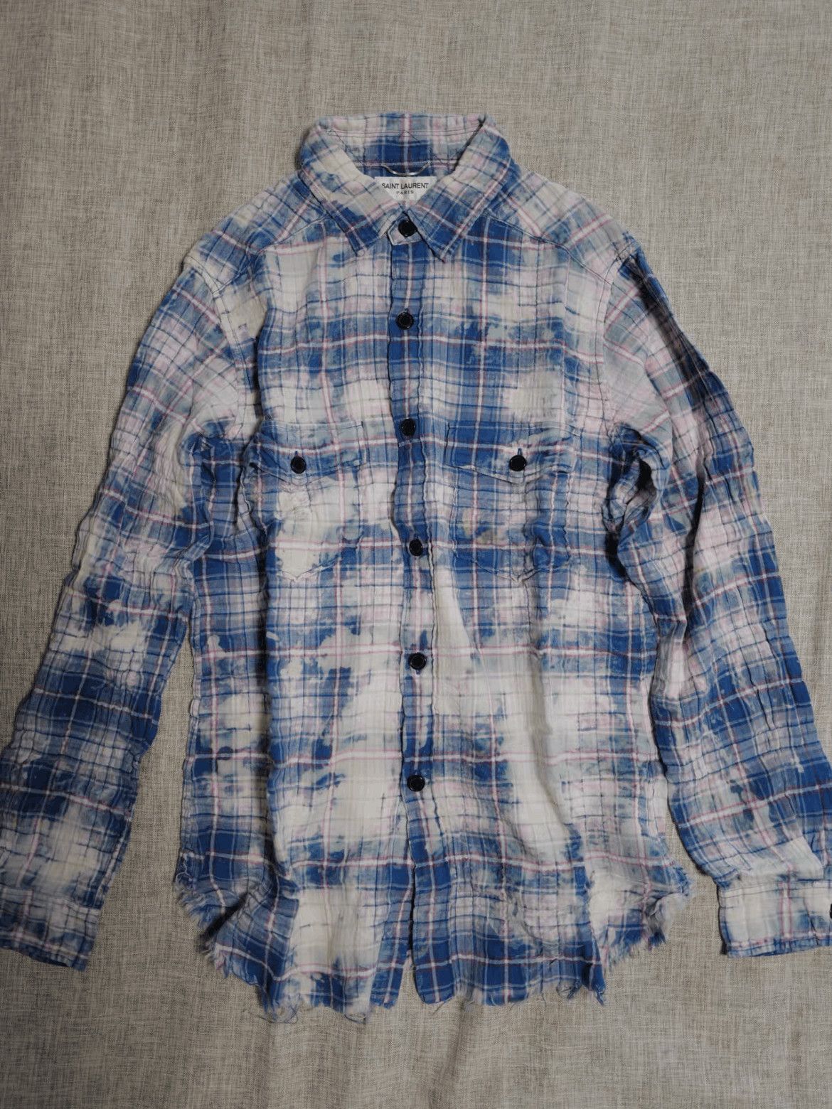 Saint Laurent Paris Saint Laurent Paris 16SS Distressed Faded Shirt Size US M / EU 48-50 / 2 - 1 Thumbnail