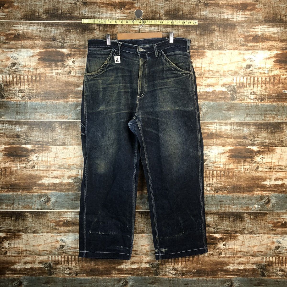 Japanese Brand DL GU Blue faded Denim jeans vintage Pants #C009 Size US 35 - 1 Thumbnail