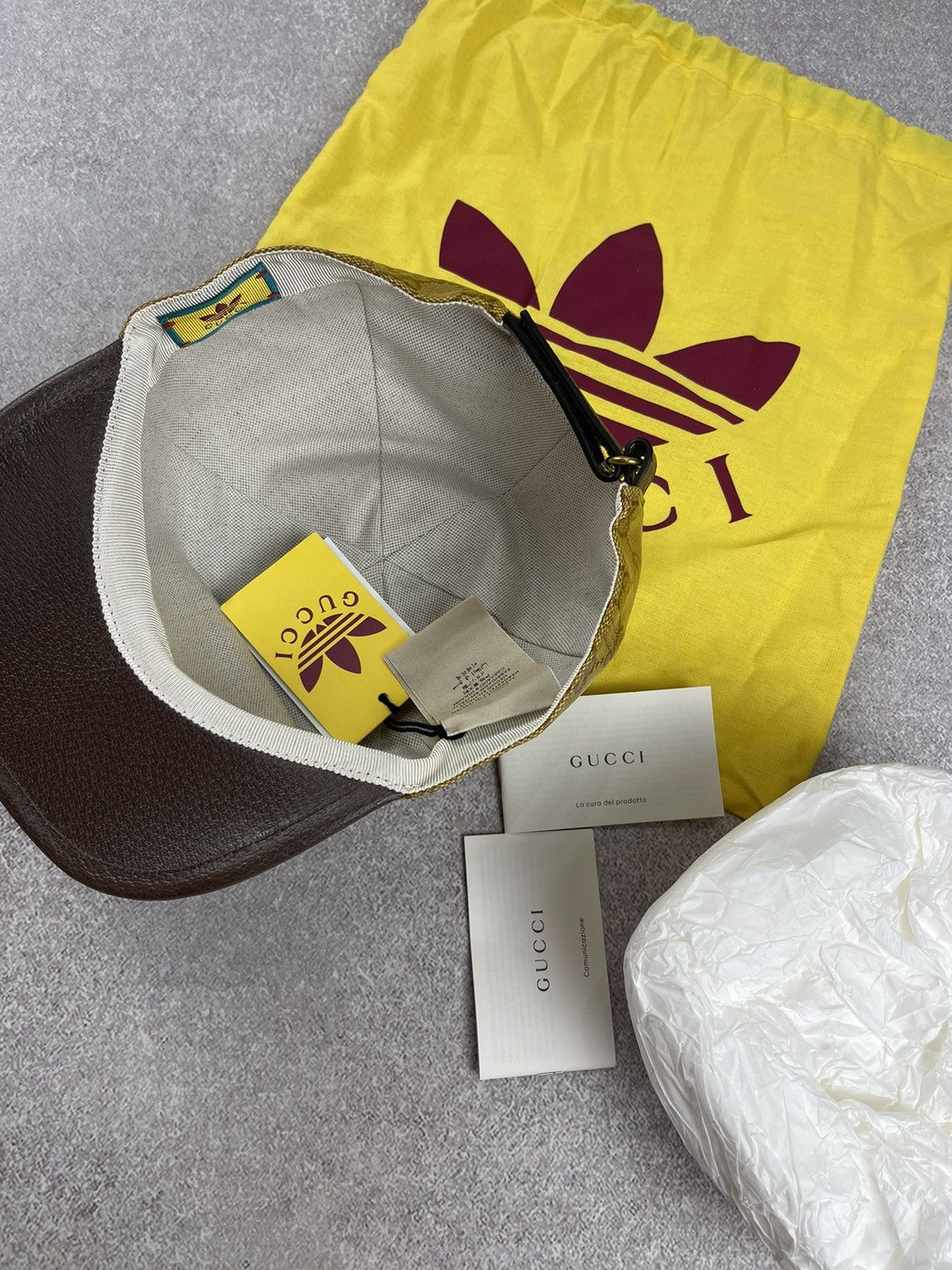 Adidas × Gucci Gucci x Adidas GG Monogram Canvas Leather Baseball Cap Size ONE SIZE - 8 Thumbnail