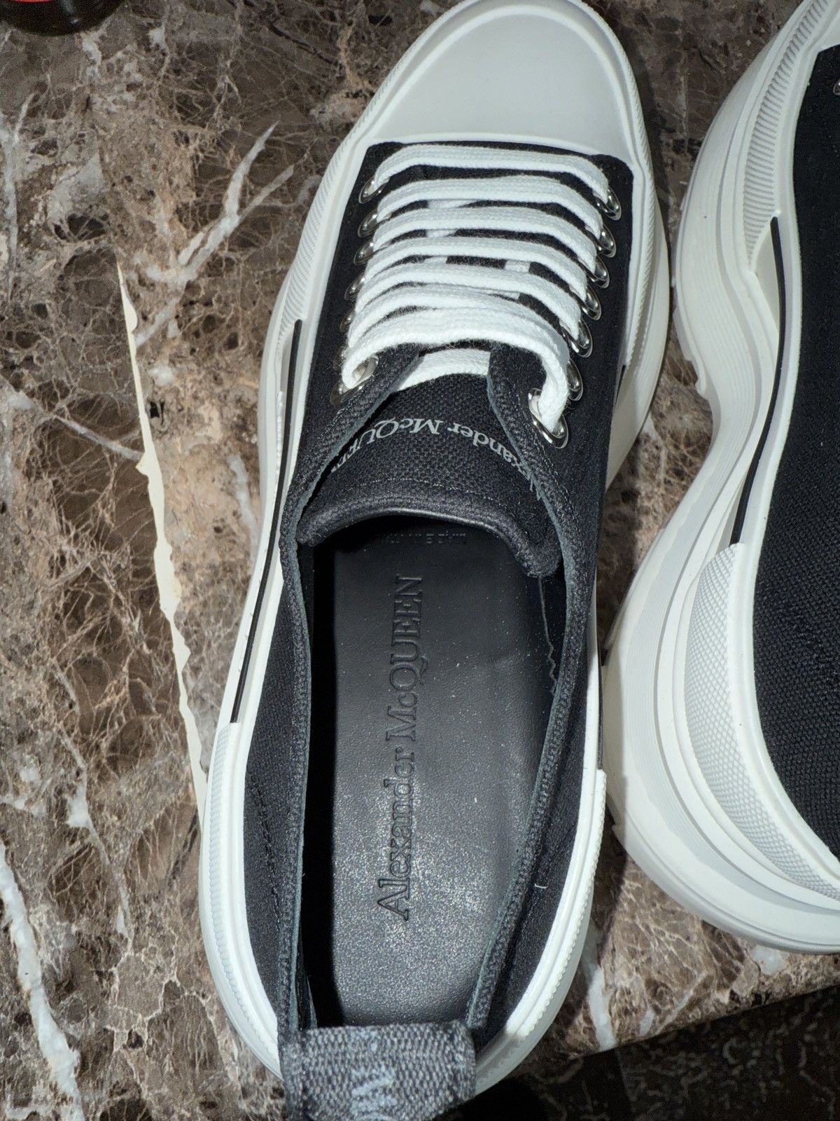 Alexander McQueen Black and White Lace Up Canvas 9.5 Size US 9.5 / EU 42-43 - 2 Thumbnail