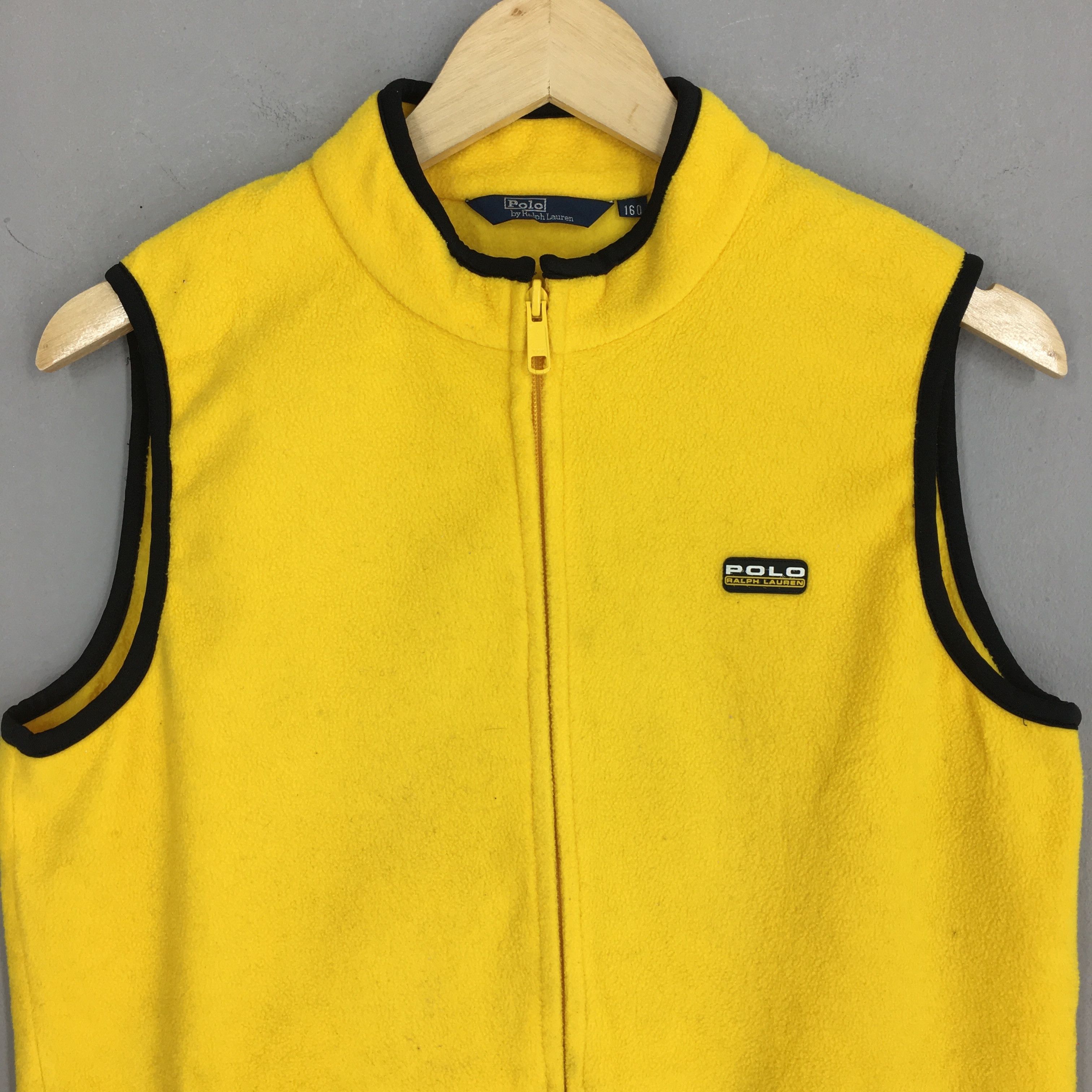 Polo Ralph Lauren Vintage 90's Polo Ralph Lauren Fleece Vest Yellow Medium Size US M / EU 48-50 / 2 - 2 Thumbnail