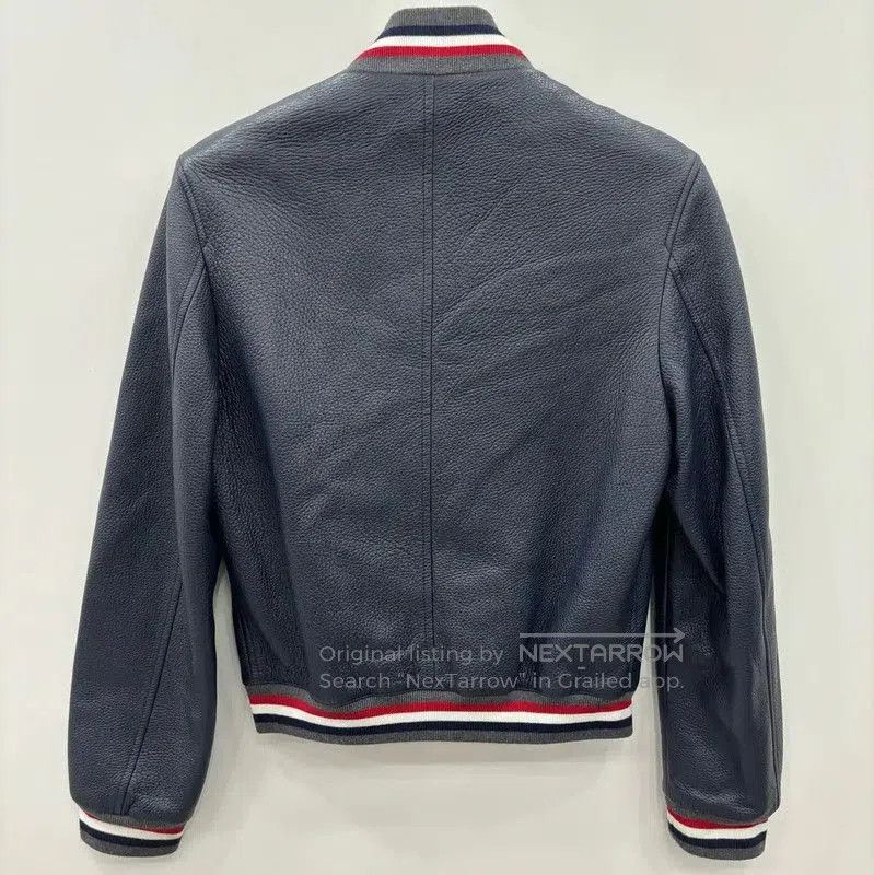 Thom Browne Thom Browne Navy Leather Striped Women's Jacket . Size S / US 4 / IT 40 - 2 Thumbnail