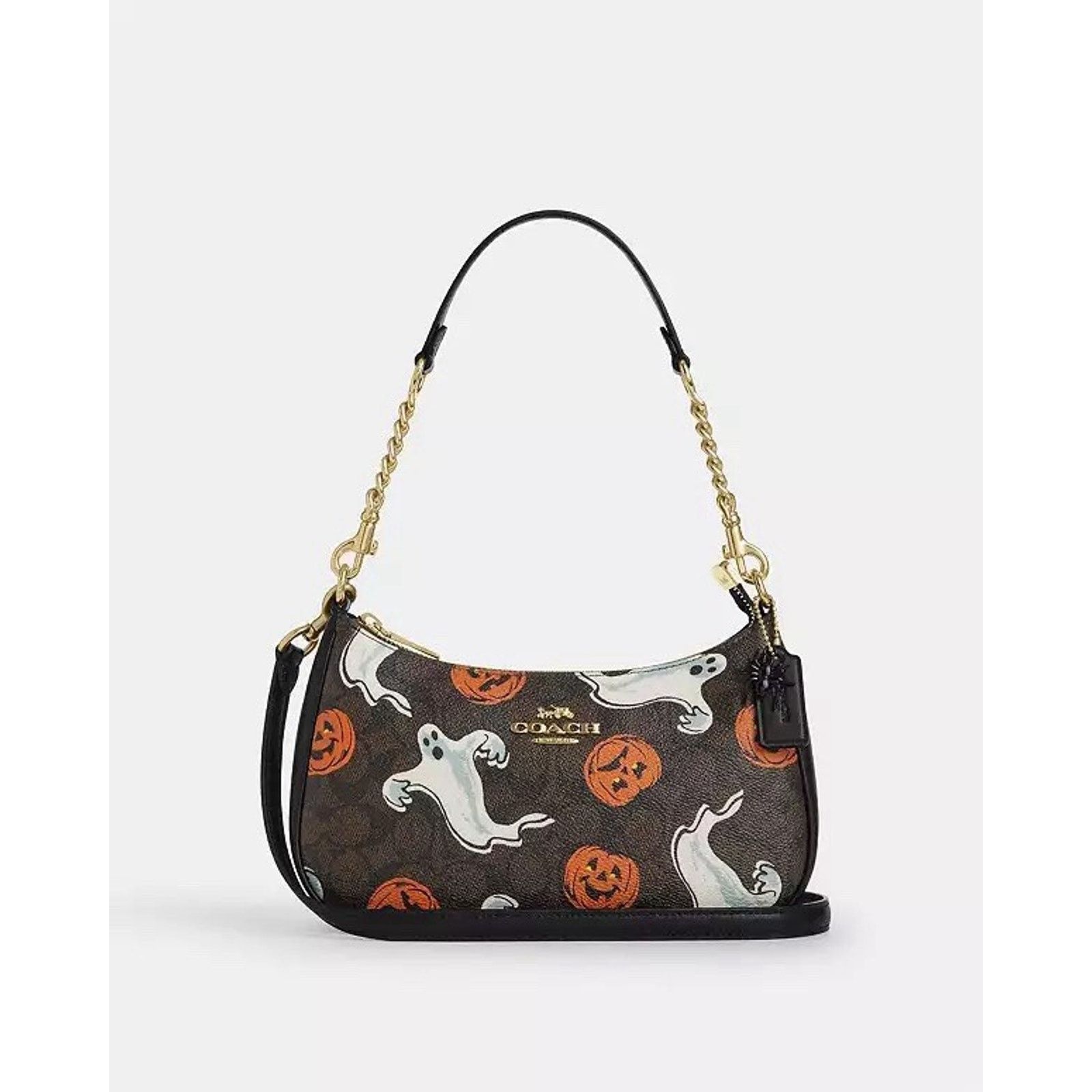 Coach NWT Coach Teri Shoulder Bag Canvas Pumpkin Halloween CCE71 Size ONE SIZE - 11 Thumbnail