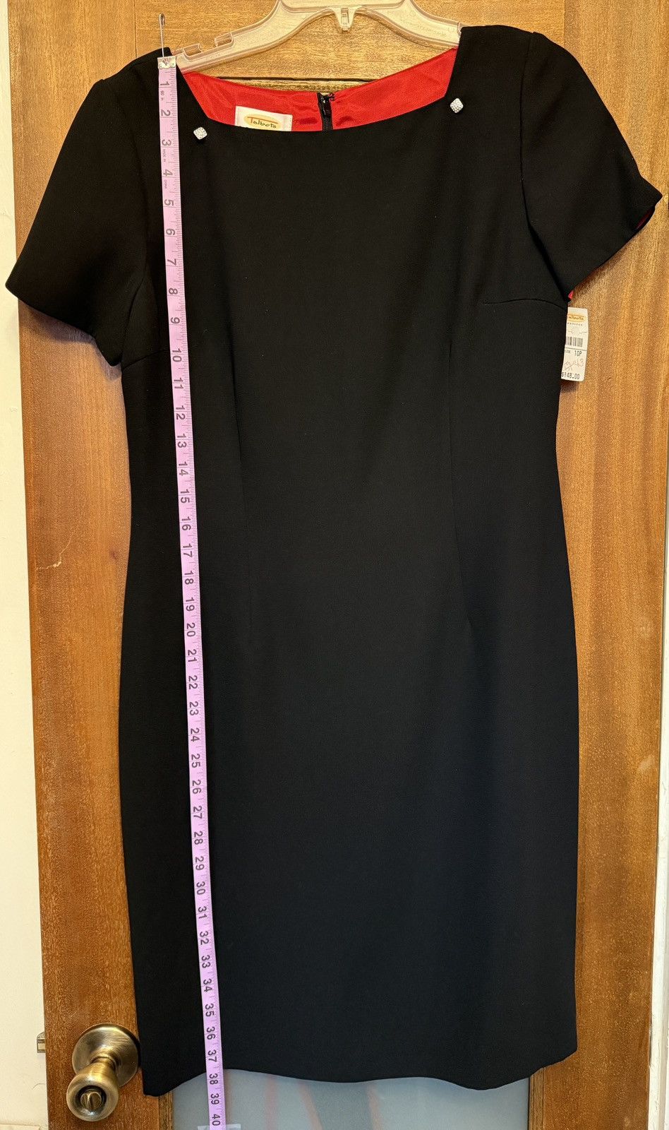 Talbots Talbots Women Petite Vtg Lined Black Dress Rhinestone Button Size L / US 10 / IT 46 - 6 Thumbnail