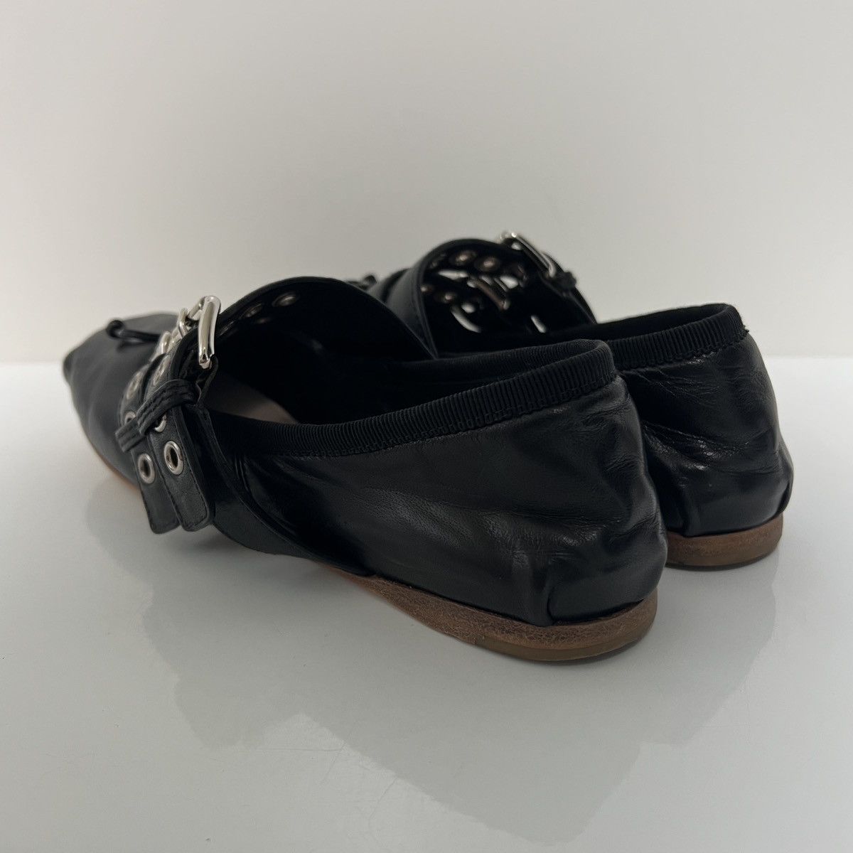 Miu Miu Miu Miu Nappa Leather Belted Ballet Flats Size US 5 / IT 35 - 5 Thumbnail
