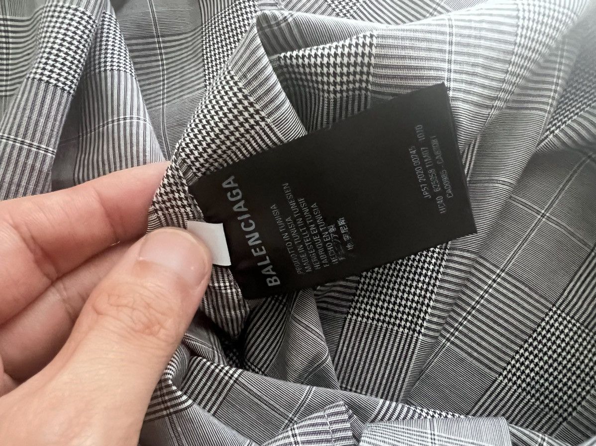 Balenciaga Summer 20 Glen Check Cocoon Shirt Size US M / EU 48-50 / 2 - 6 Thumbnail