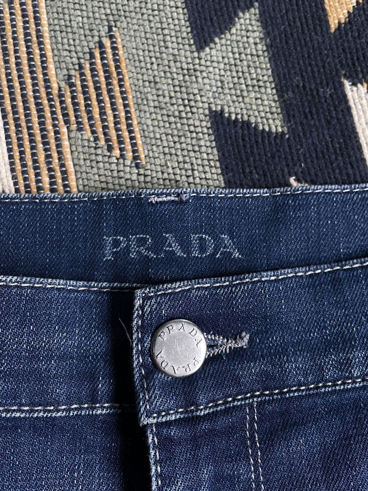 Vintage Vintage Prada Baggy Y2K Denim Flared Jeans Size 30" / US 8 / IT 44 - 10 Thumbnail