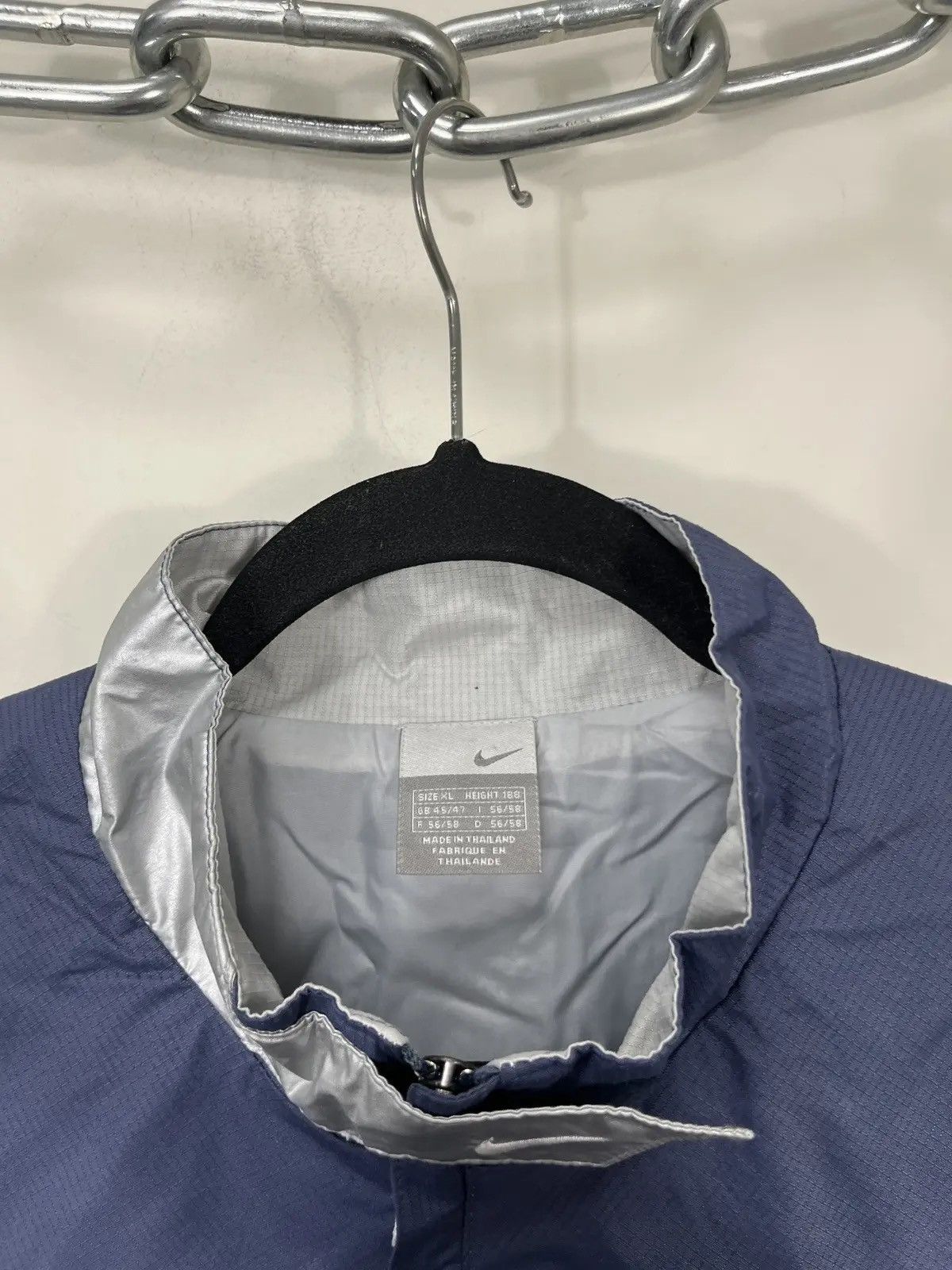 Nike × Vintage Vintage Nike Y2K Reflective Swoosh Hype Zip Nylon Jacket Size US XL / EU 56 / 4 - 5 Thumbnail