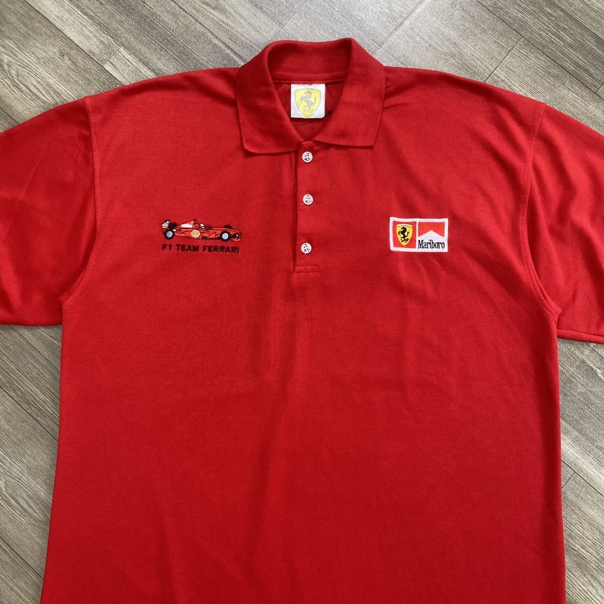 Ferrari 1999s Vintage Ferrari F1 Racing Team Marlboro Polo Shirt Size US M / EU 48-50 / 2 - 2 Thumbnail