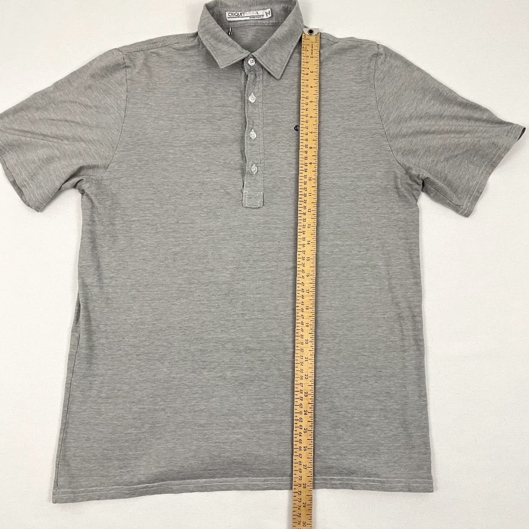Vintage Criquet Polo Shirt Men Large Heather Gray Knit Organic Cotton Casual Preppy Golf Size US L / EU 52-54 / 3 - 5 Thumbnail